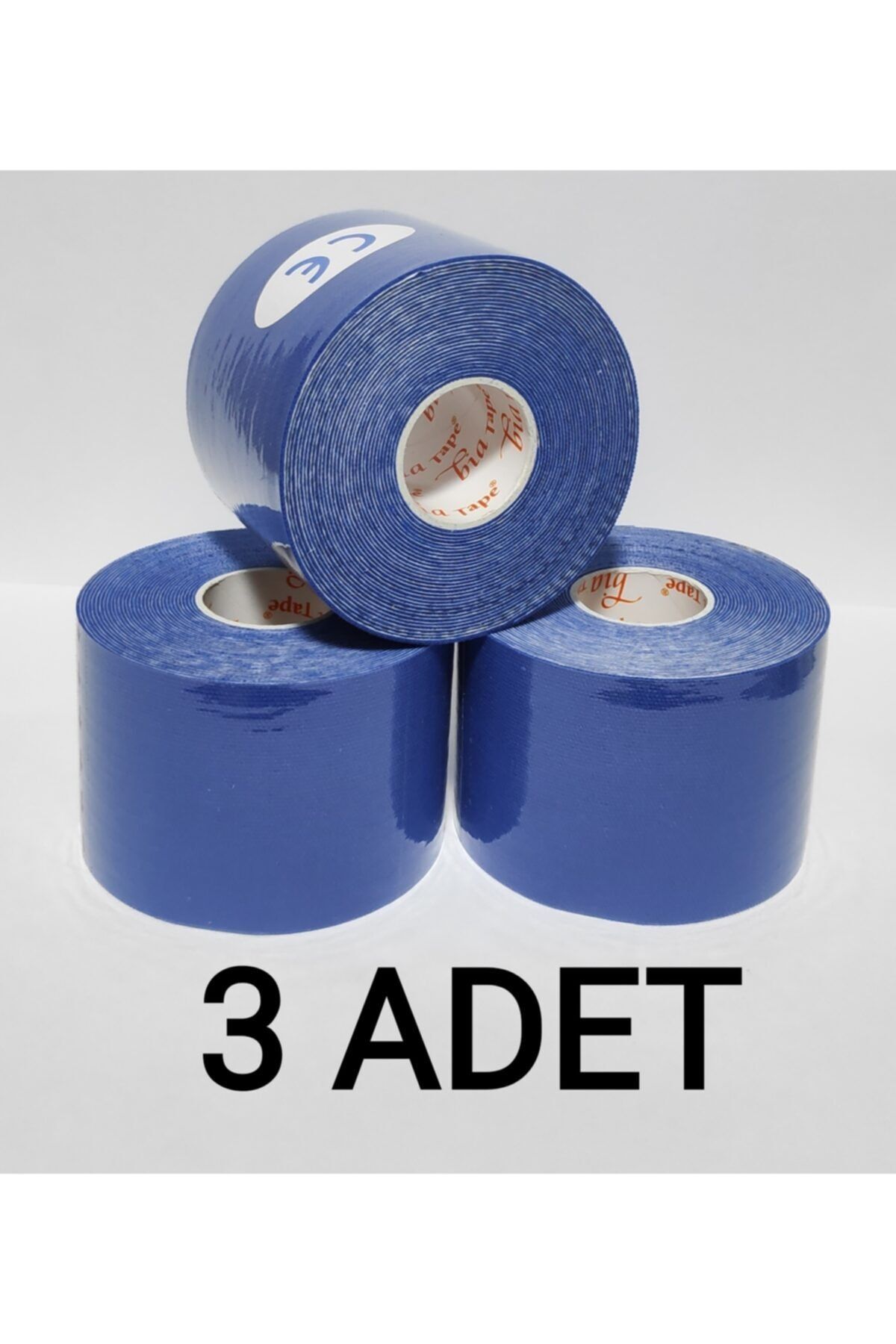 BiaTape Koyu Mavi Rengi Sporcu Ağrı Bandı 3'lü  5 cm x 5  m