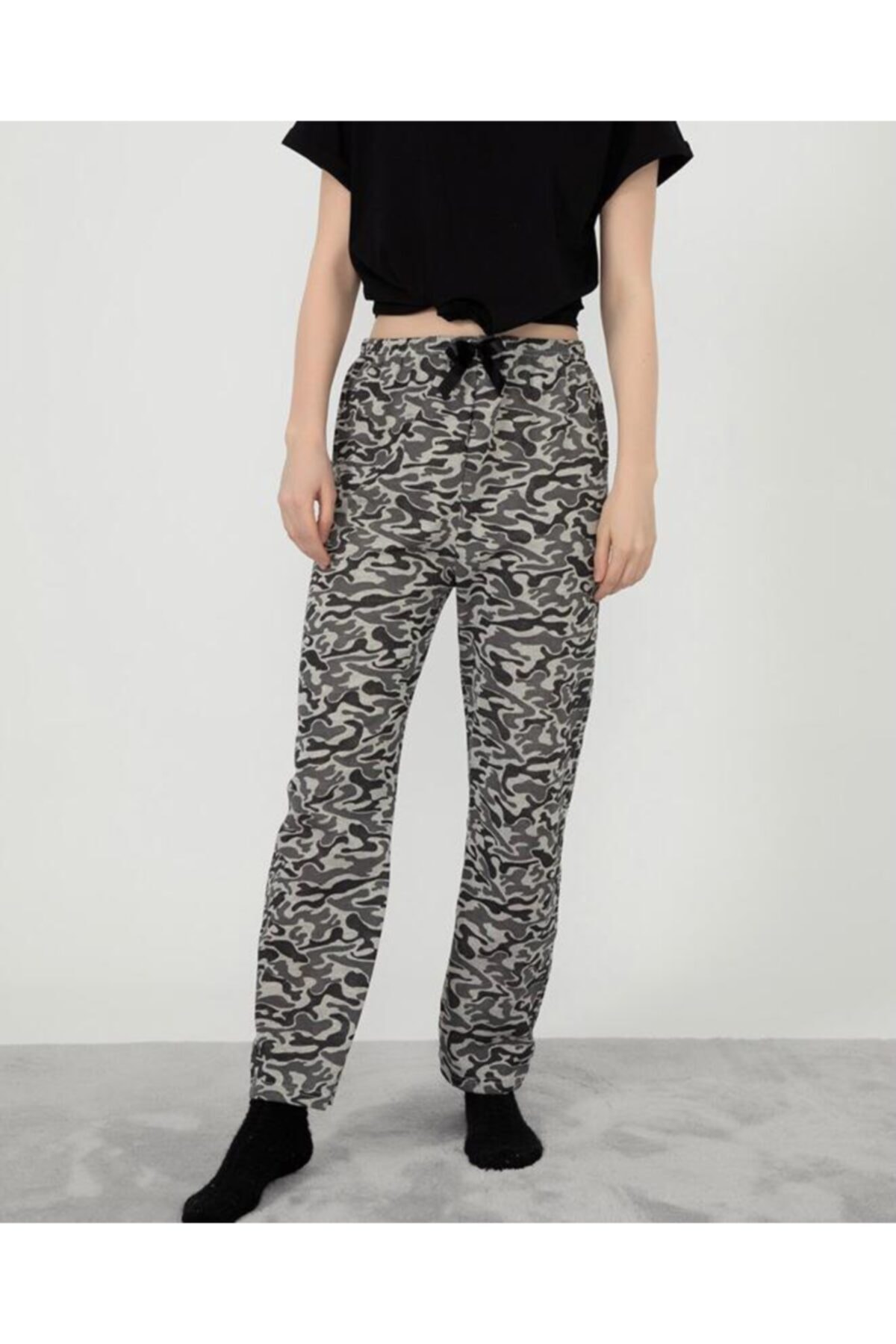 NACAR STORE Kadın Füme Desenli Pijama Altı