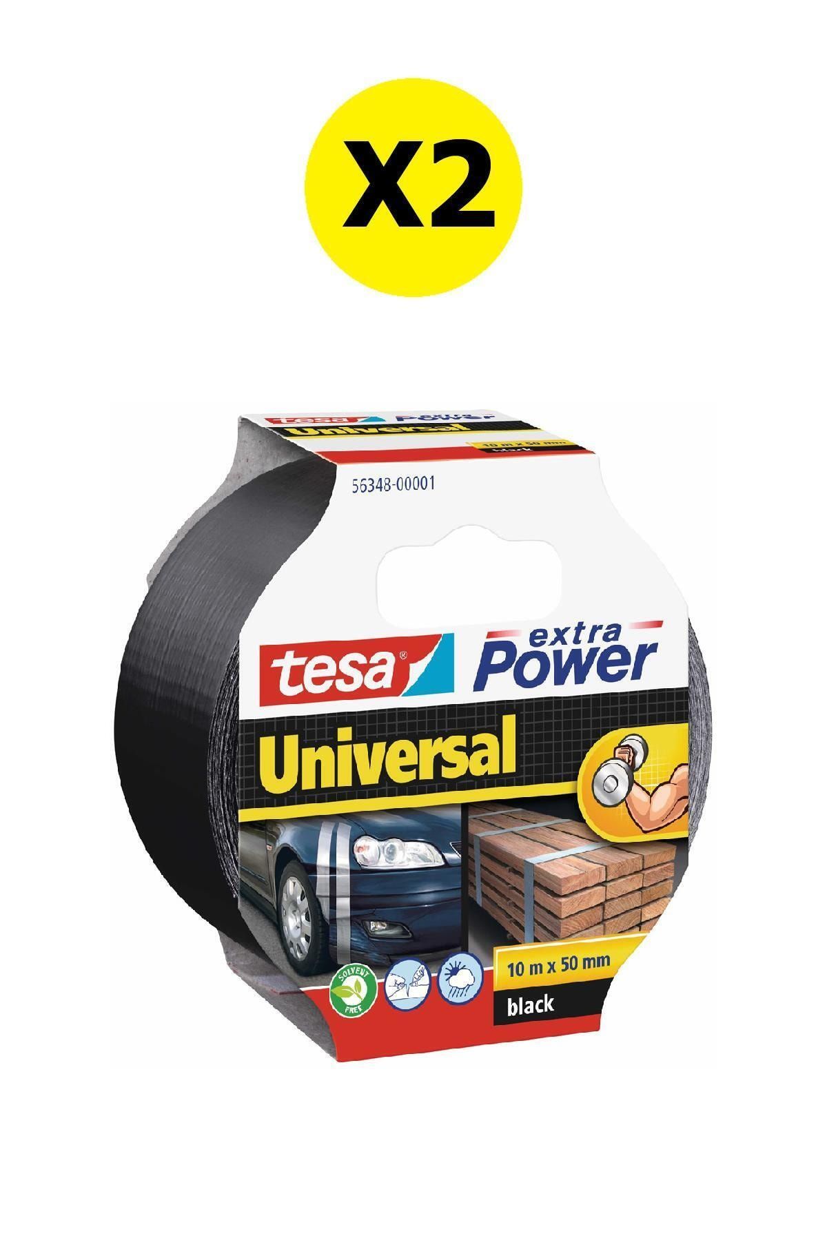 Tesa extra Power Universal Duct Bant, 10mx50mm, Siyah X2 Adet