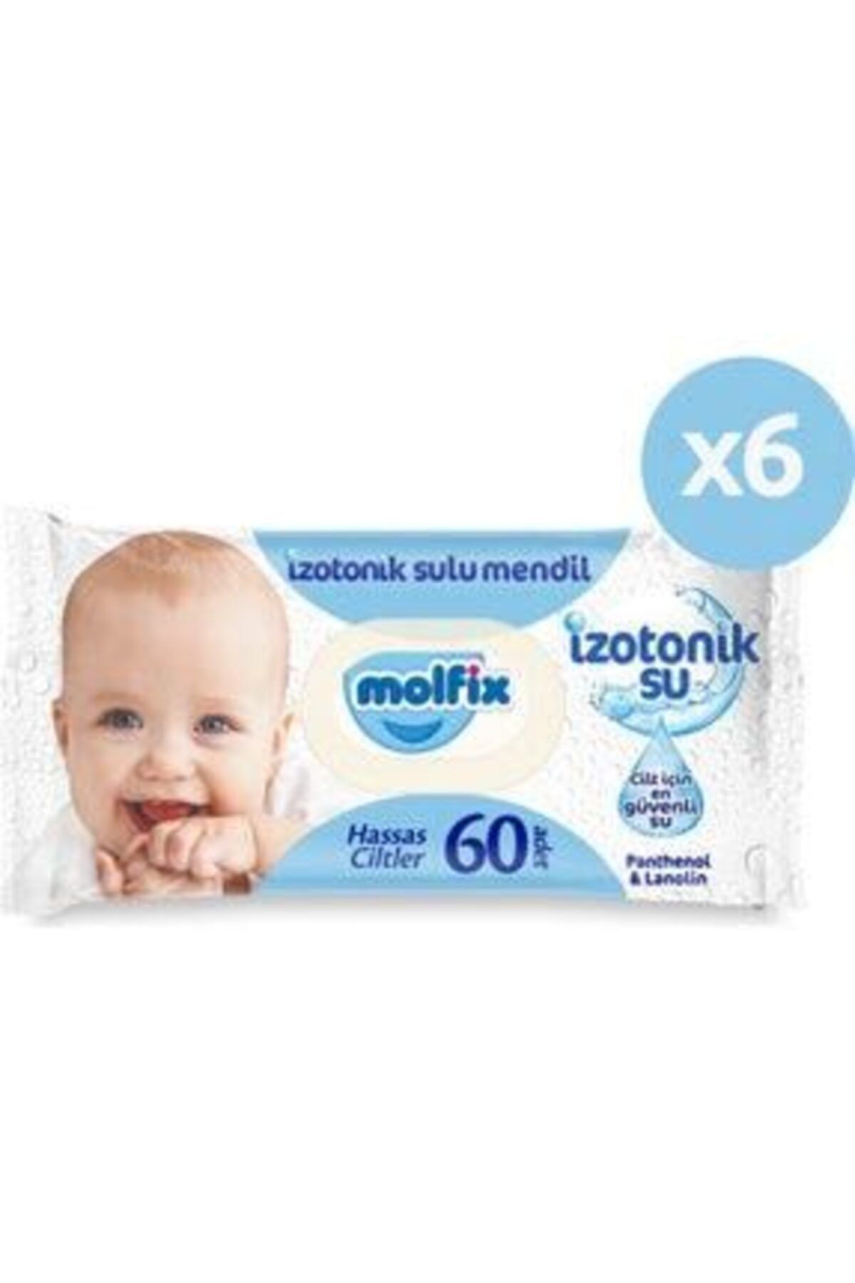 Molfix Izotonik Sulu Islak Mendil Hassas Ciltler 60'lı 6*60 360 Yaprak