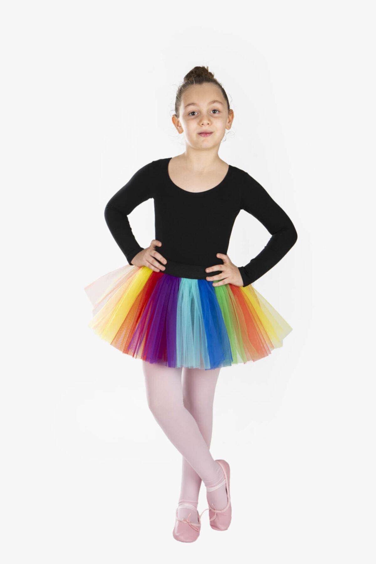 Carmen Bale Uzun Kol Pamuklu Sırt Kapalı Mayo & Rengarenk Etek