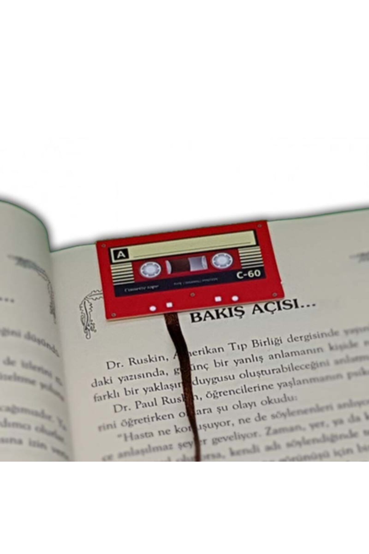 İstisna Kırmızı Mıknatıslı Retro Kaset Kitap Ayracı