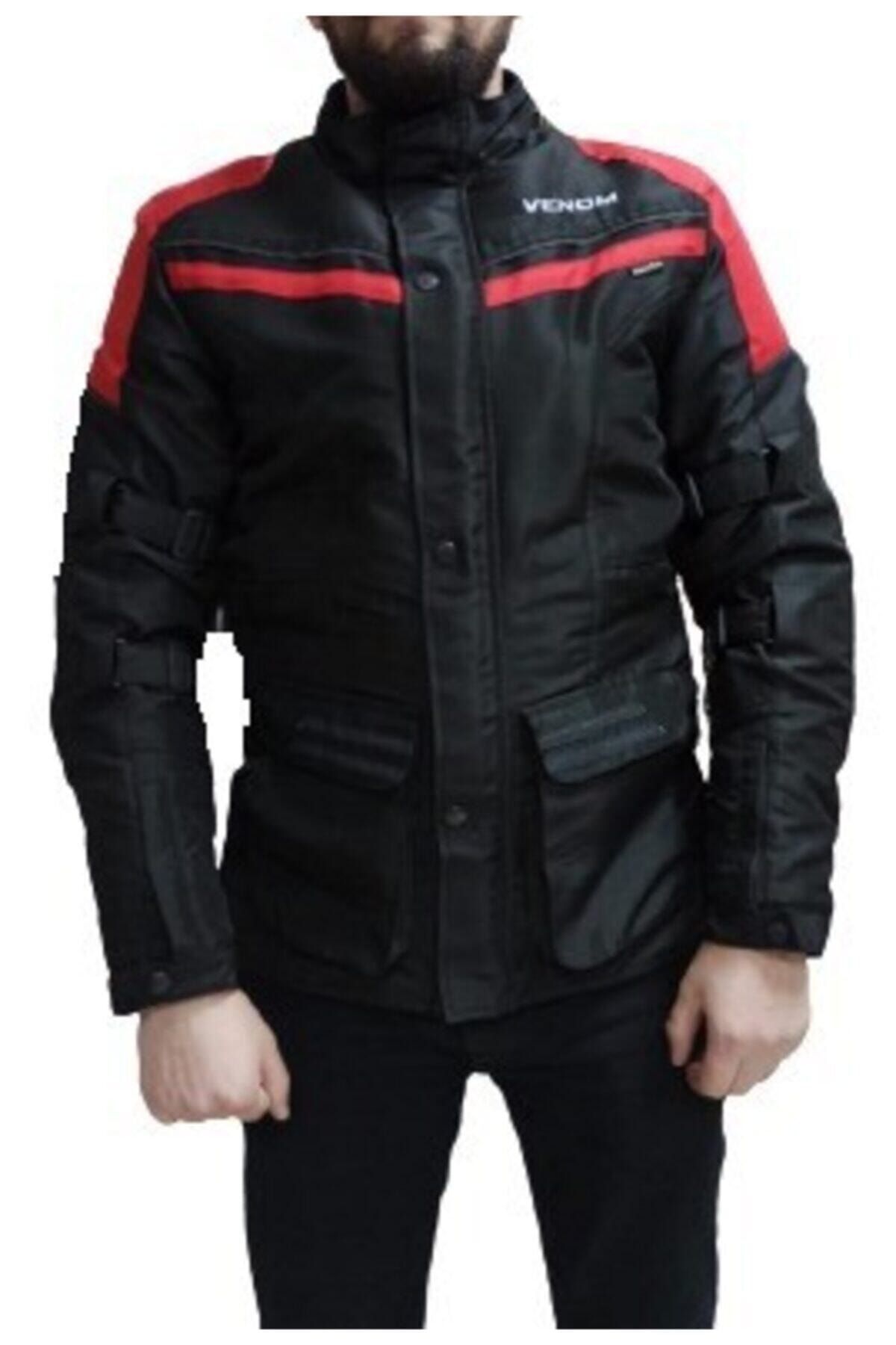 VENOM Erkek Kırmızı Touring Pro 4 Mevsim Motosiklet Montu