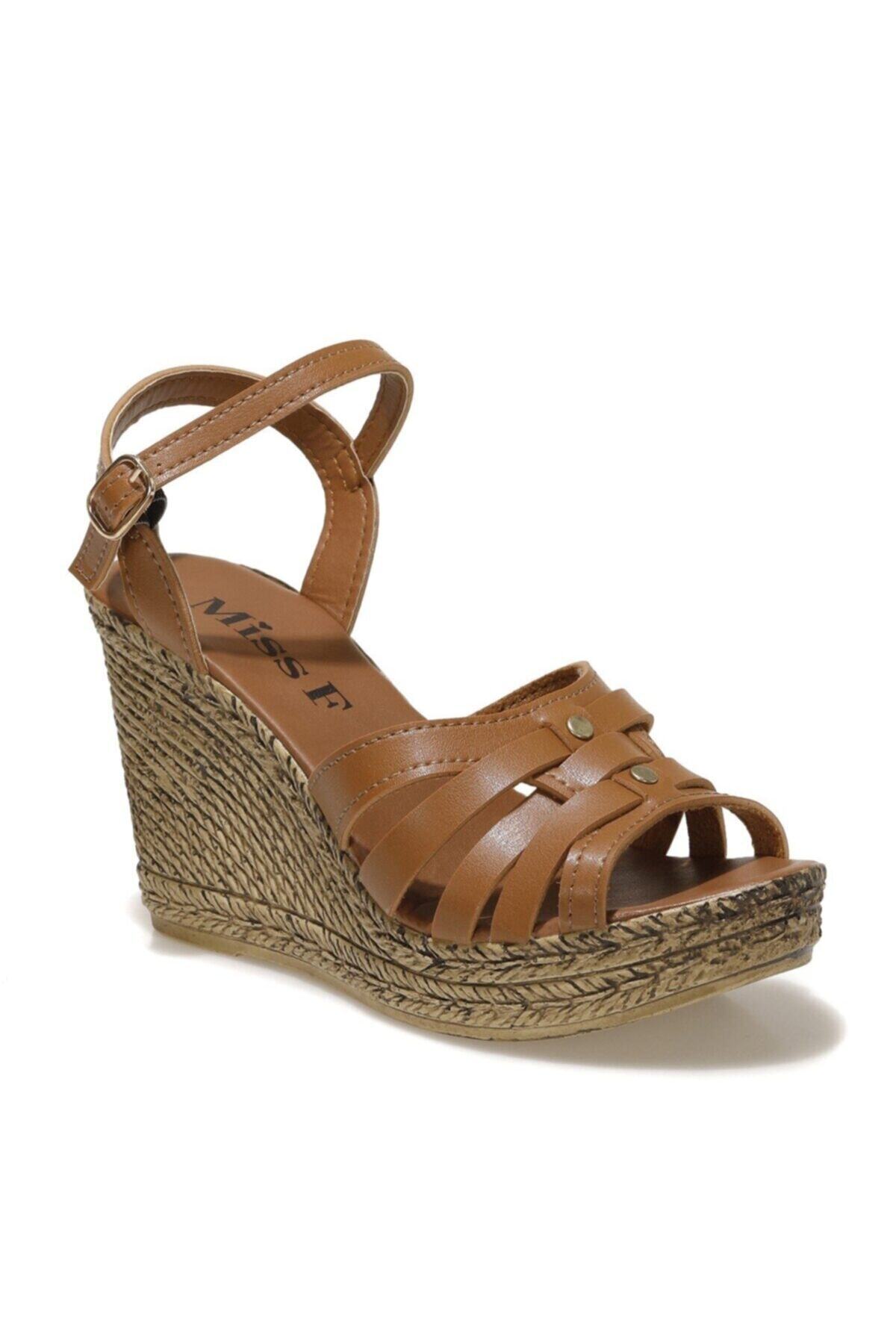 Miss F DS21065 1FX Taba Kadın Dolgu Topuklu Sandalet 101015041