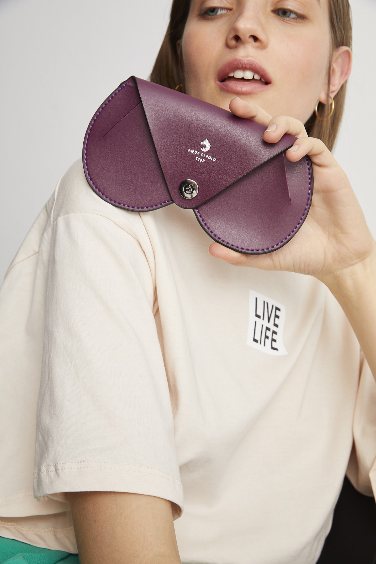 Aqua Di Polo 1987 Kadın Mor Özel Tasarım Kadın Gözlük Kılıfı Apba009210