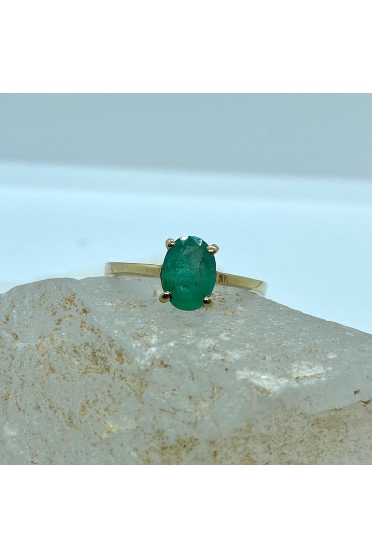 Keila Jewels Altın Zümrüt Yüzük 14 Ayar
