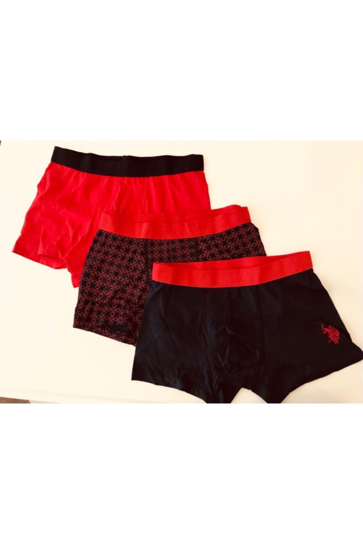USS POLO ASSN Erkek Lacivert Boxer 3'lü Paket 80097
