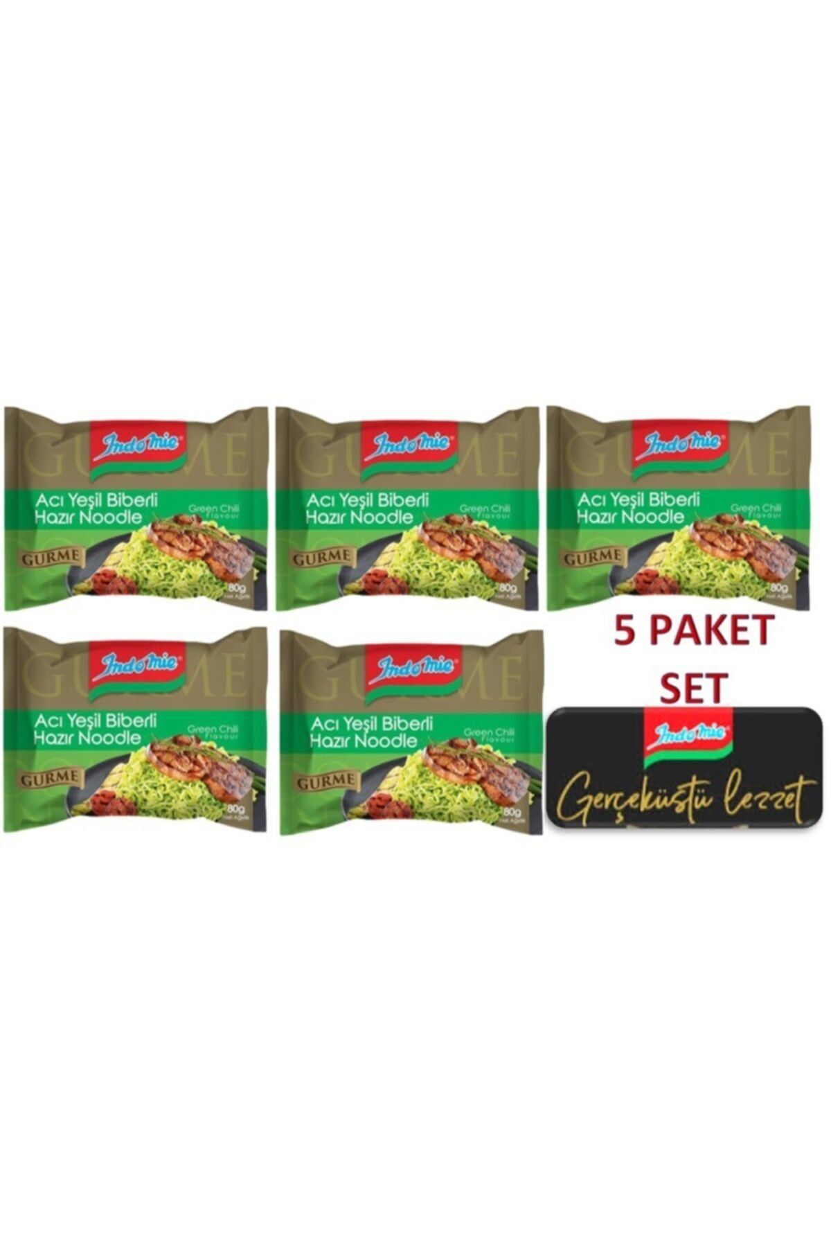 İndomie Indomie Gurme Acı Yeşil Biberli_5'li Set