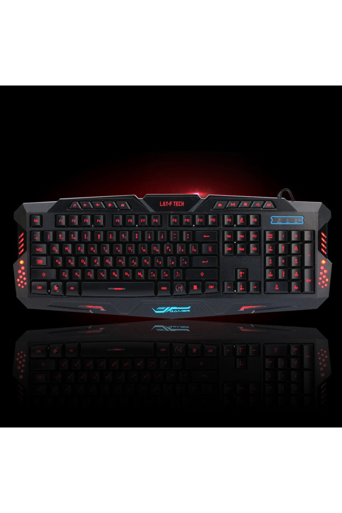 layftech J30 Rgb Multimedya Gaming Klavye,arkadan Aydınlatmalı Mavi Kırmızı Mor Oyuncu Klavyesi