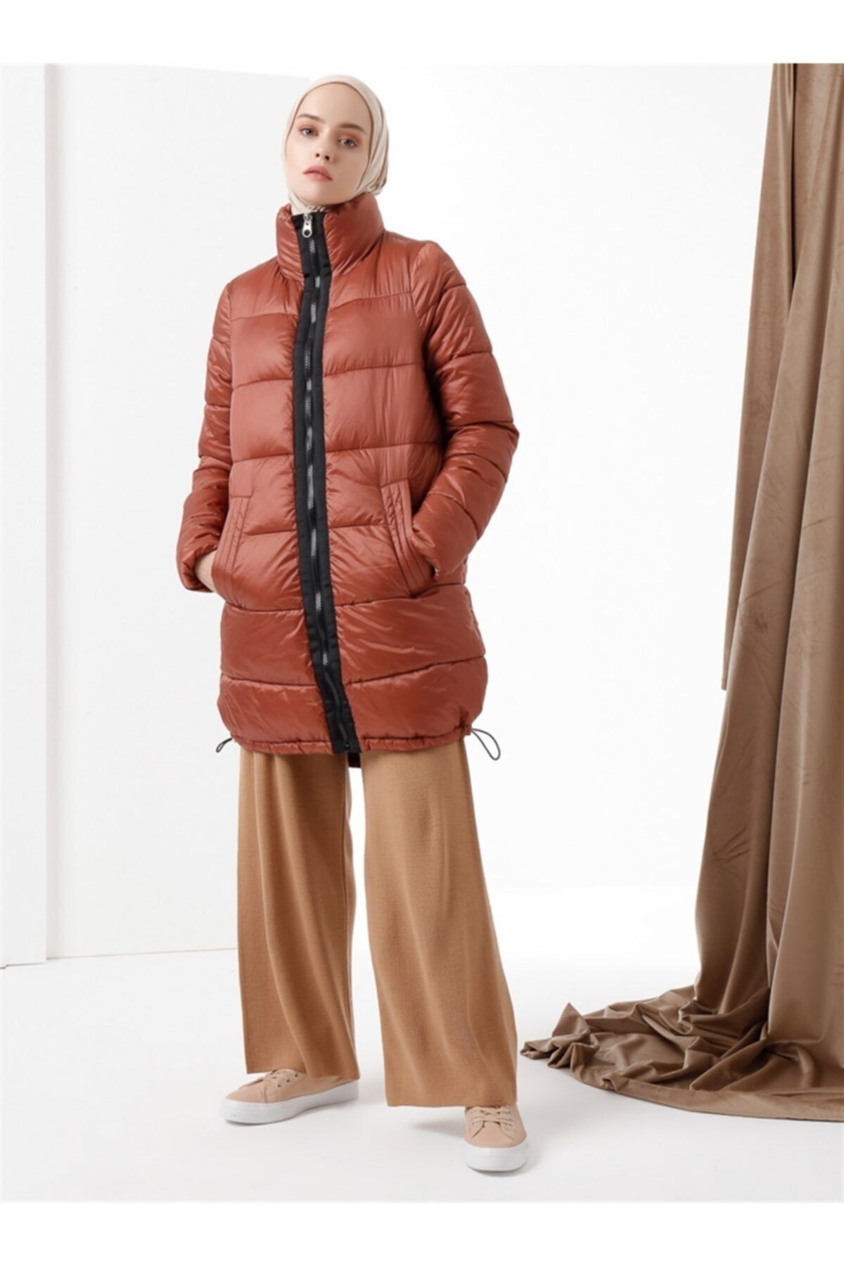 Vero Moda Garnili Şişme Mont Kiremit