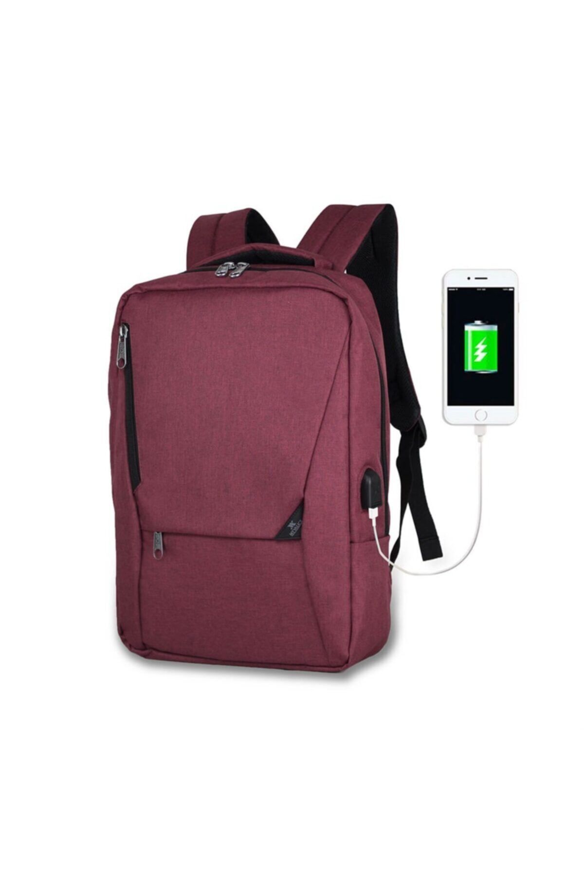 My Valice Smart Bag Active Usb Şarj Girişli Slim Notebook Sırt Çantası Bordo