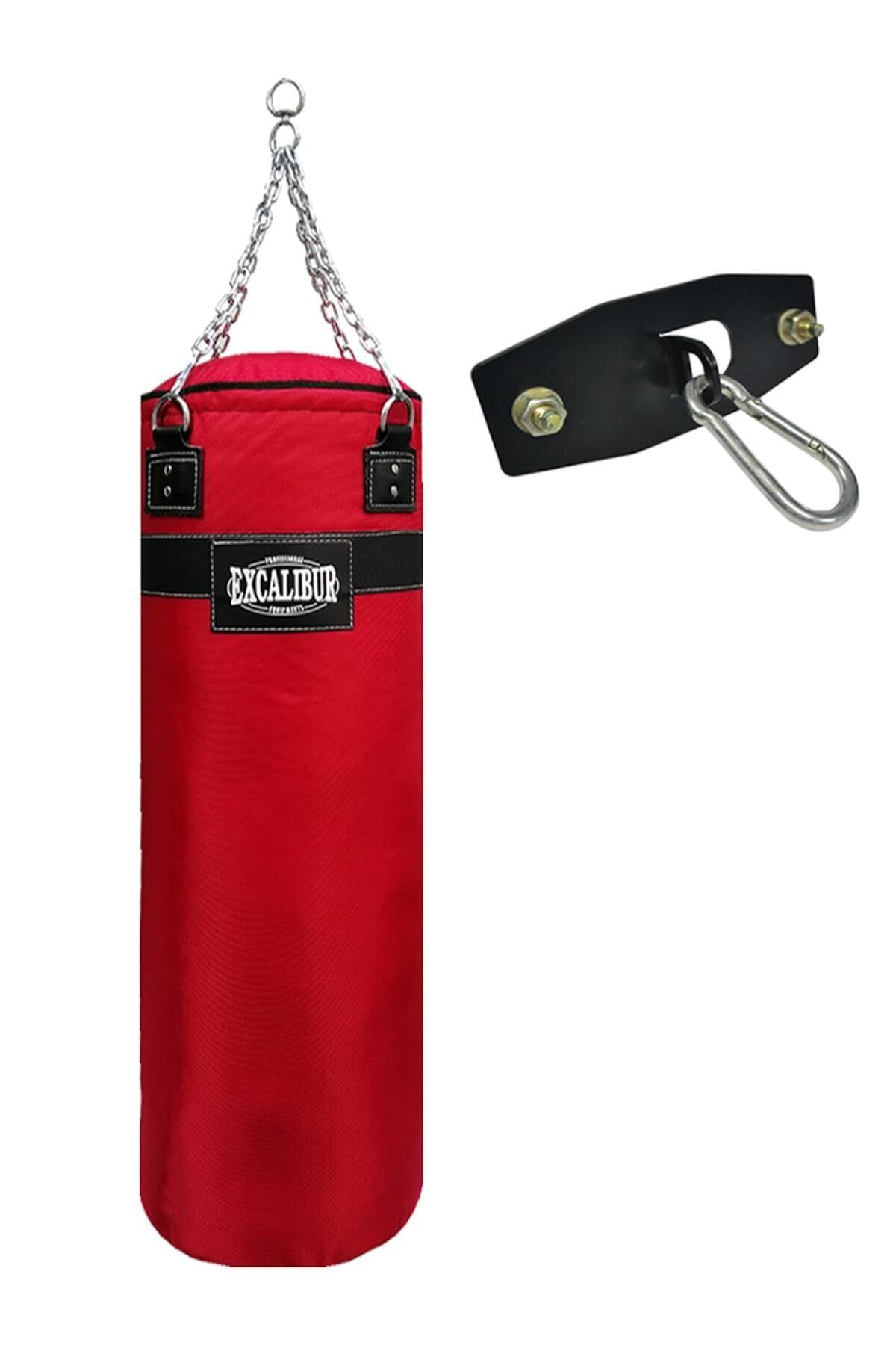 Excalibur Polystar 120 cm x 35 cm Kırmızı Boks Torbası + Tavan Aparatı Hediyeli
