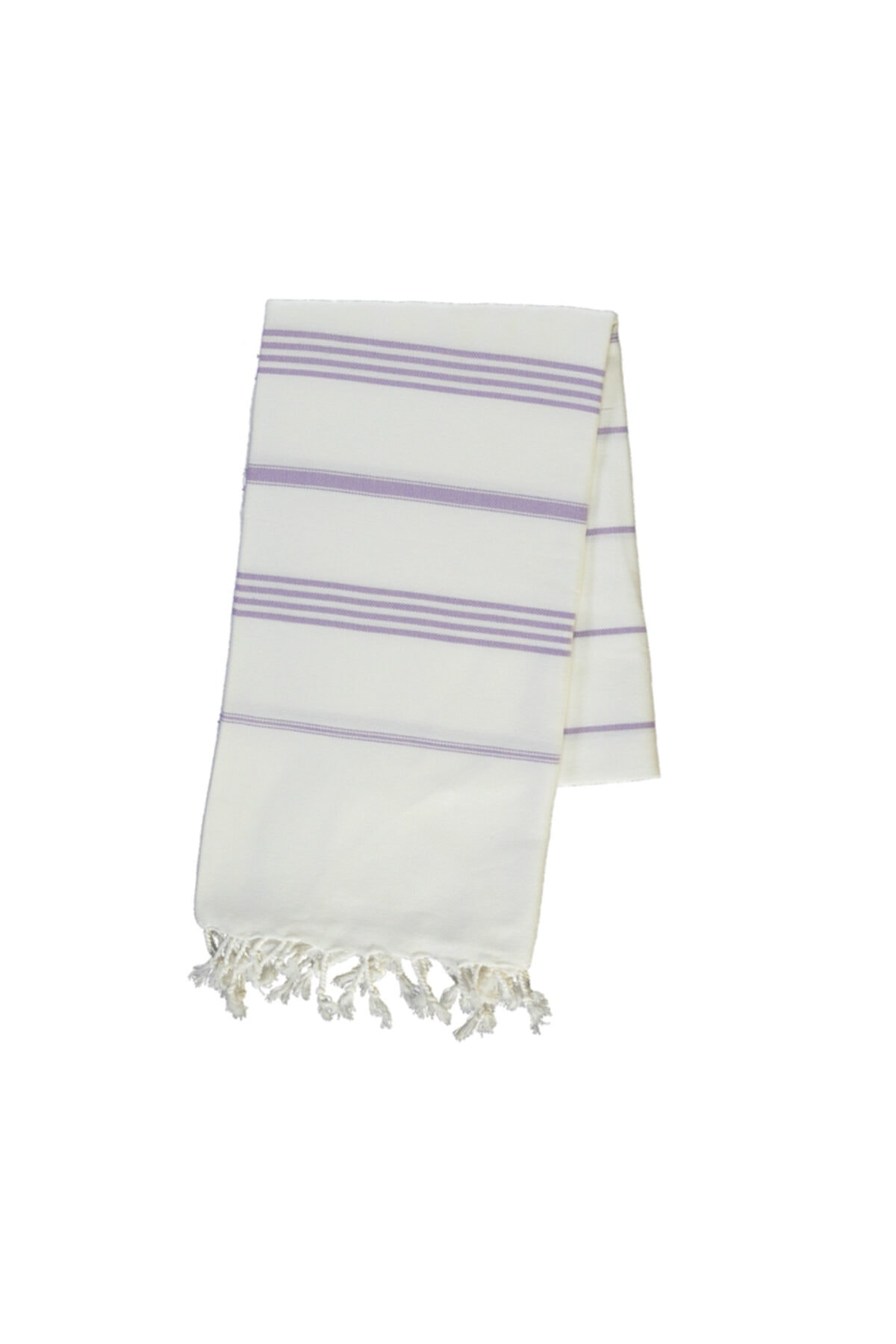 Hare Leylam Peştemal Plaj Havlusu El Dokuması Pamuk Beyaz/koyu Lila 100x180
