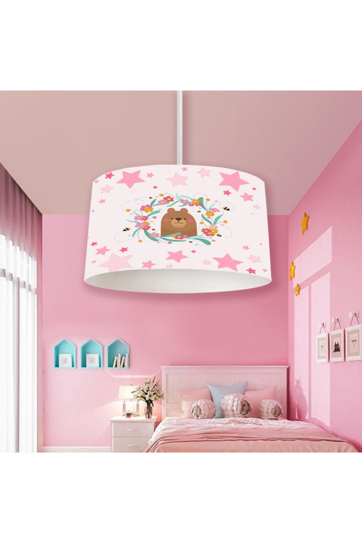Herms Veronya Ayıcık Desen Çocuk Odası Avizesi