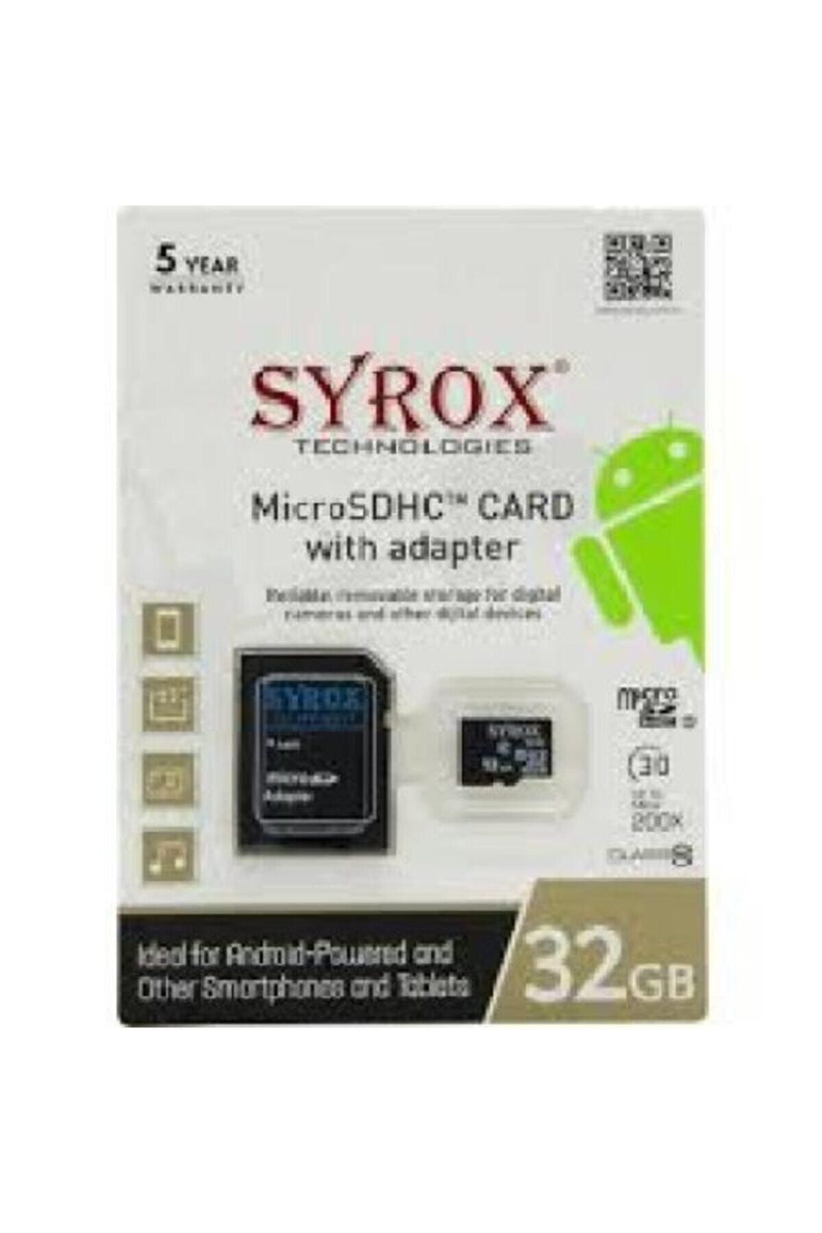 Syrox 32gb Micro Sd Card Hafıza Kartı Adaptörlü Syx-mc32