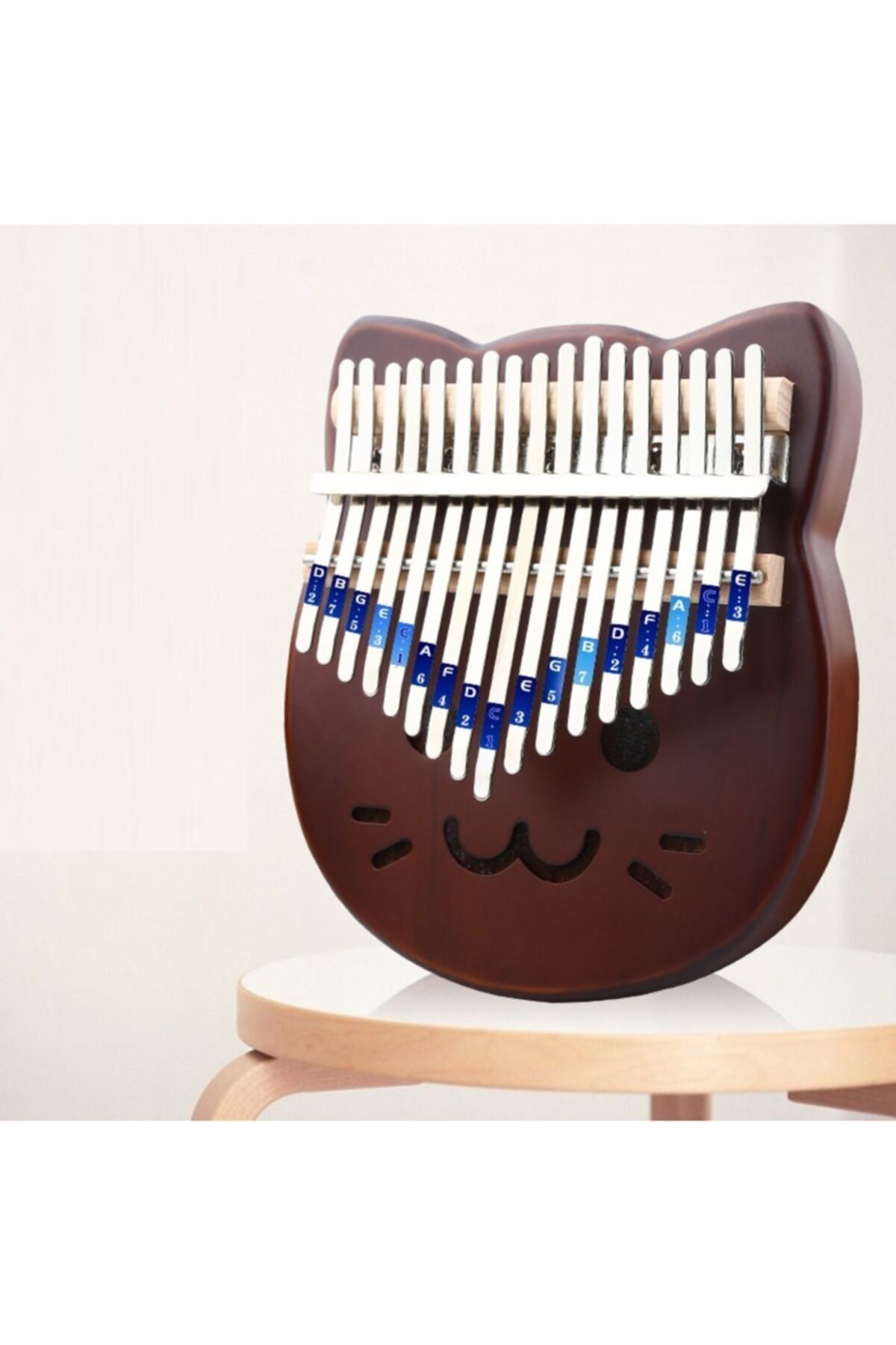 KALİMBA YAEL 17 Tuşlu Parmak Piyono Müzik Aleti Kalimba 1006-05 Kalimba Kahverengi