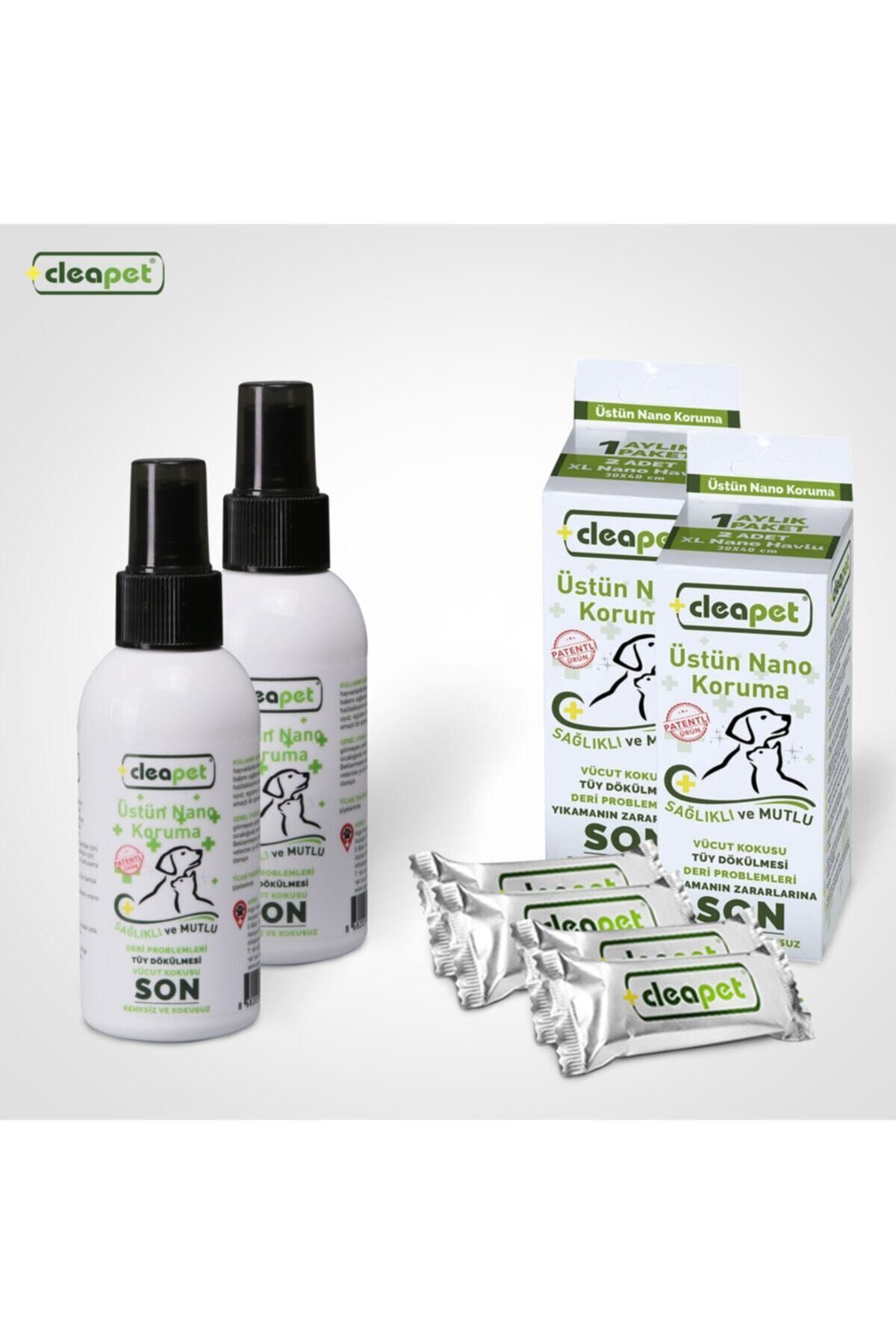 Cleapet 2 Adet Havlu + 2 Adet Sprey