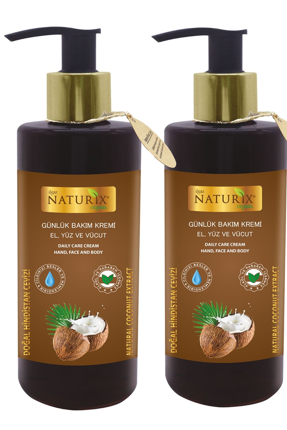 Naturix 250ml 2 'li Set Hindistan Cevizi El Yüz Vücut Kremi Hindistan Cevizli Krem
