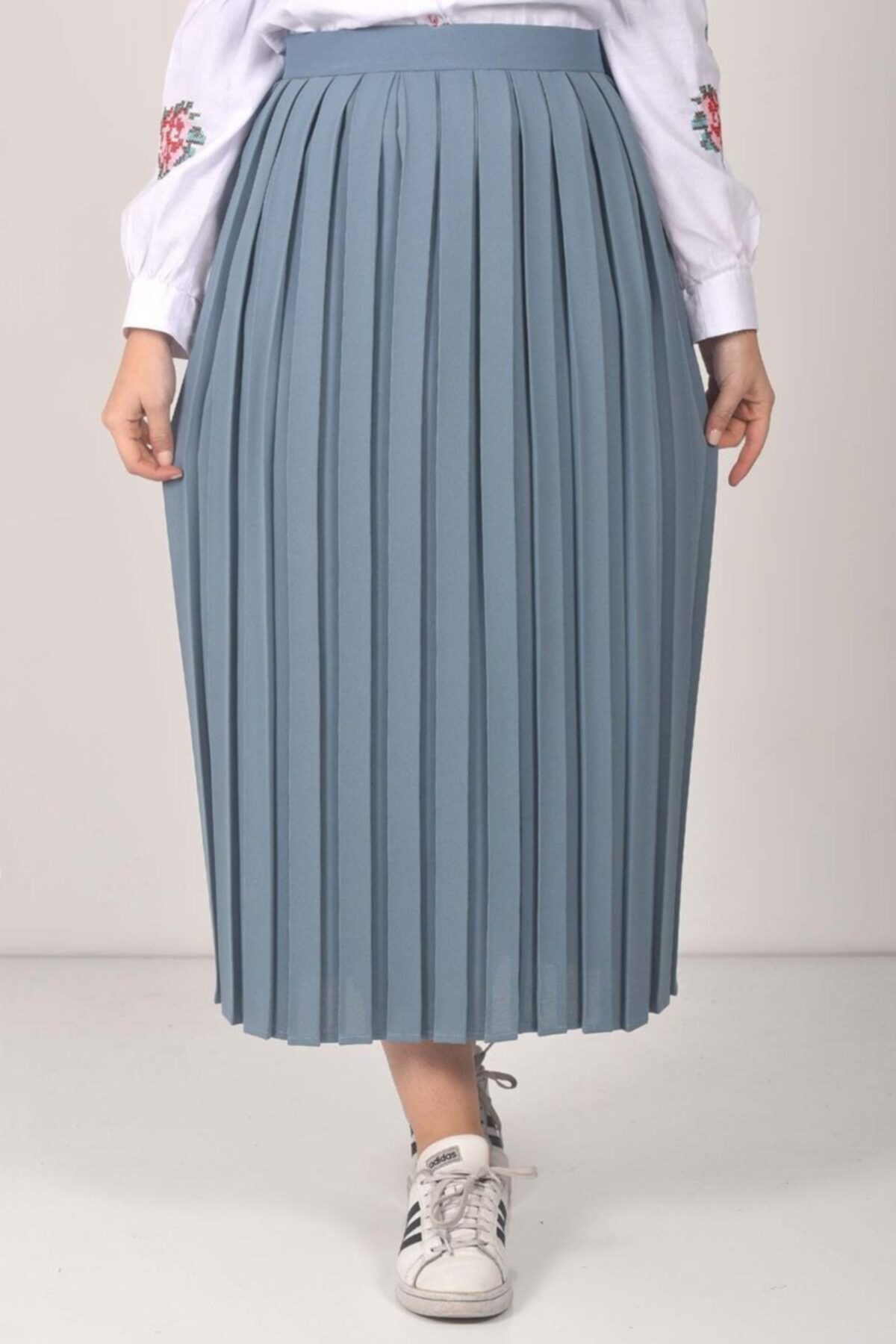 Tesettür Dünyası Piliseli Tesettür Etek Tsd0068 Petrol