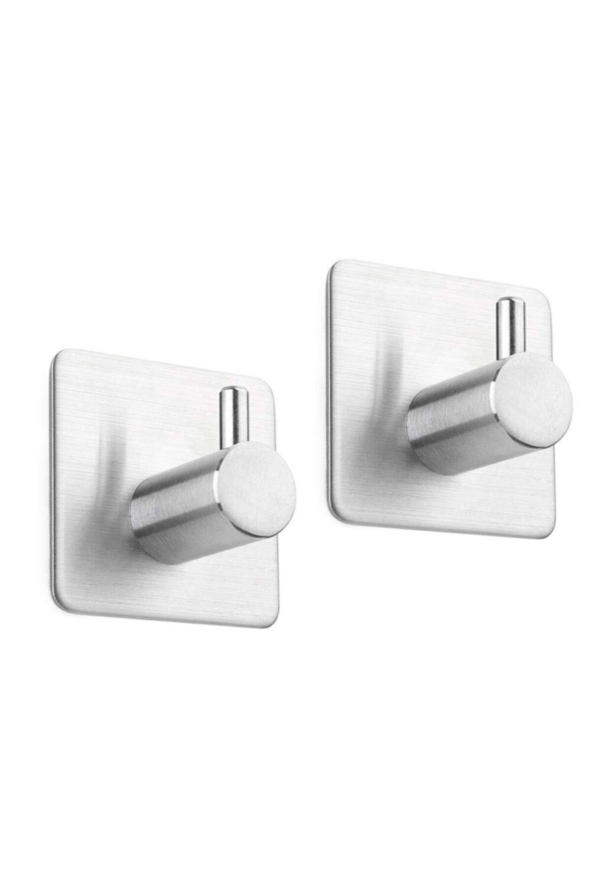 DELTAHOME Paslanmaz Çelik 2 Adet Topuzlu Askılık / Havluluk Set - Yapışkanlı Sistem - Inox