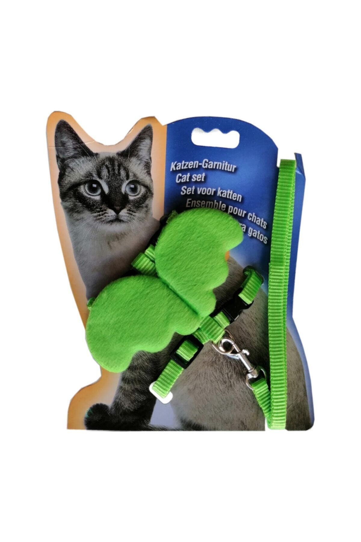 EvimShopping Yeşil Atlantik Kanatlı Melek Kedi Göğüs Bel Tasması 20*32 cm