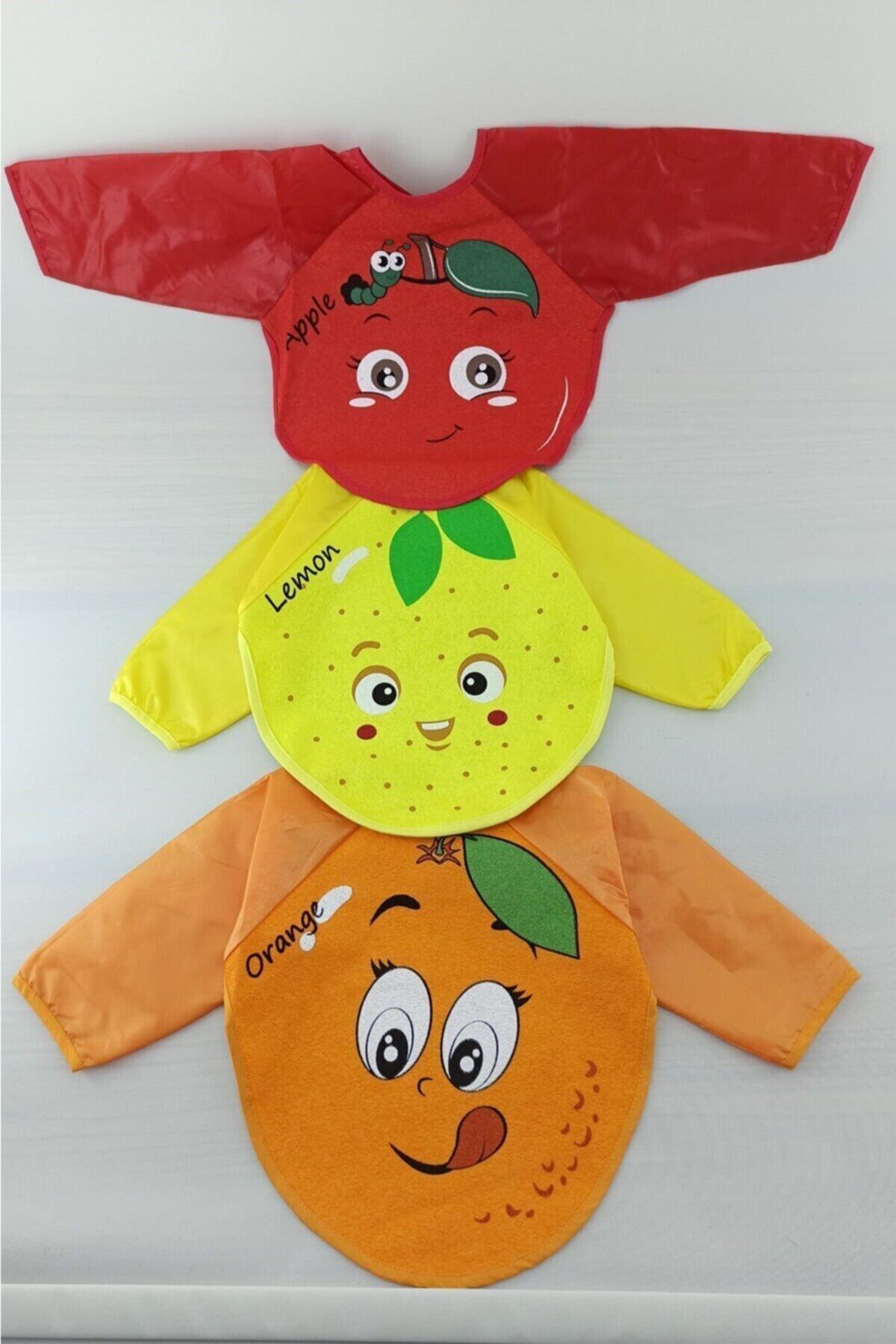 ALİSS Bebek Meyve Figür Su Geçirmez Mama Önlüğü 3 Adet