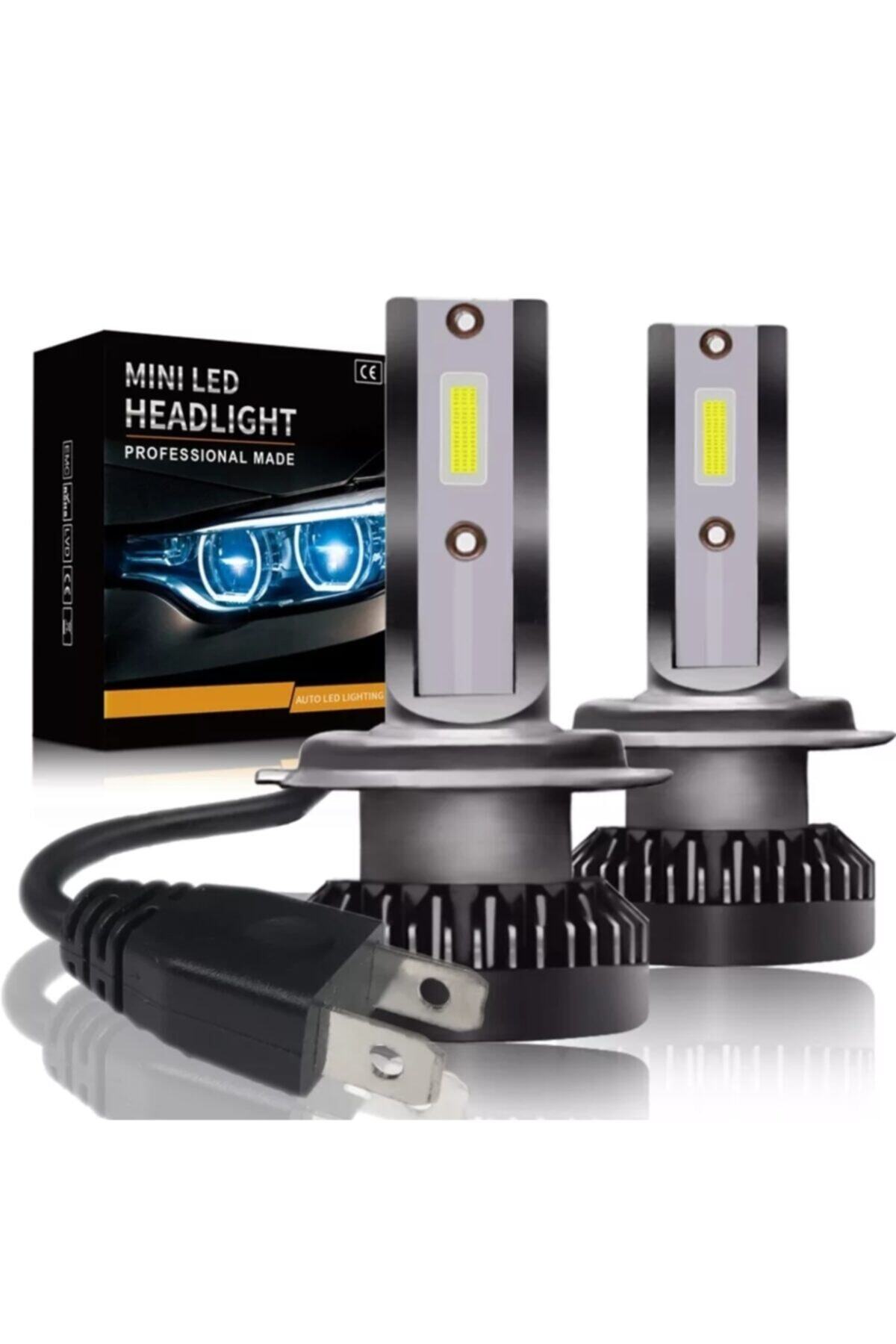 Xenon Mini Zenon H7 Led 2 Adet Şimşek Etkili Led Zenon 8000 Lümen 38 W Süper Güçlü Beyaz Işık