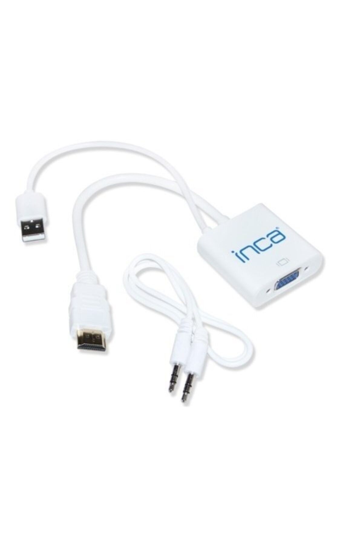 Inca Hdmı-vga Görüntü Adaptörü Beyaz Sesli 1080p Ihtv-7tb 0.15 metre