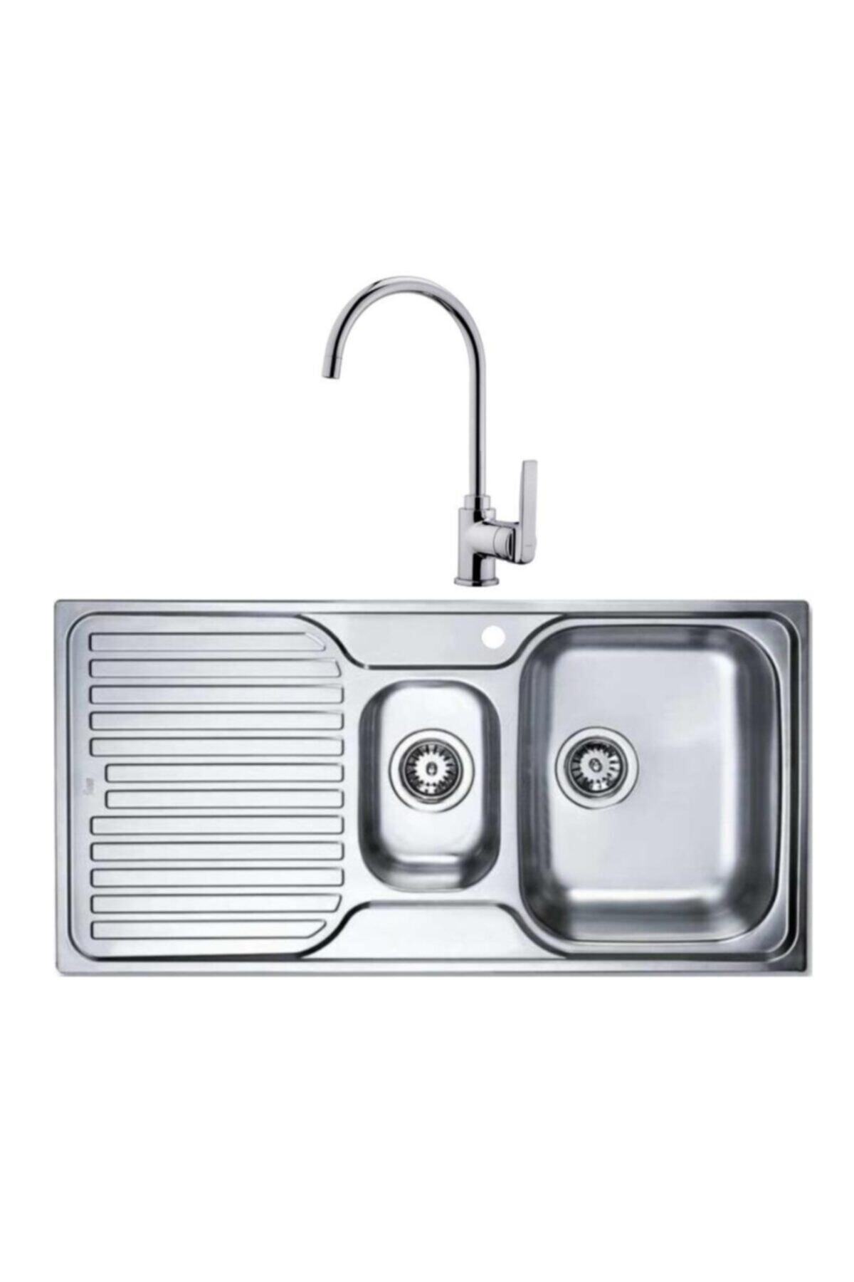 Teka Princess 60 Sol Paslanmaz Çelik Evye+ Inca Krom Batarya Set