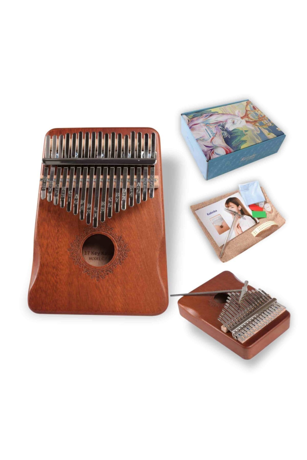 Happy 17 Tuşlu Maun Profesyonel Kalimba + Full Aksesuarlı Kb100