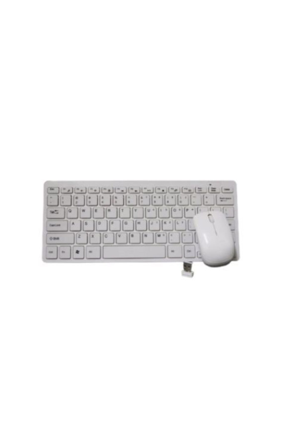 Teknoloji Gelsin Kablosuz Klavye Mouse Seti Mini Wireless Smart Tv Ve Pc Uyumlu Q Klavye Beyaz