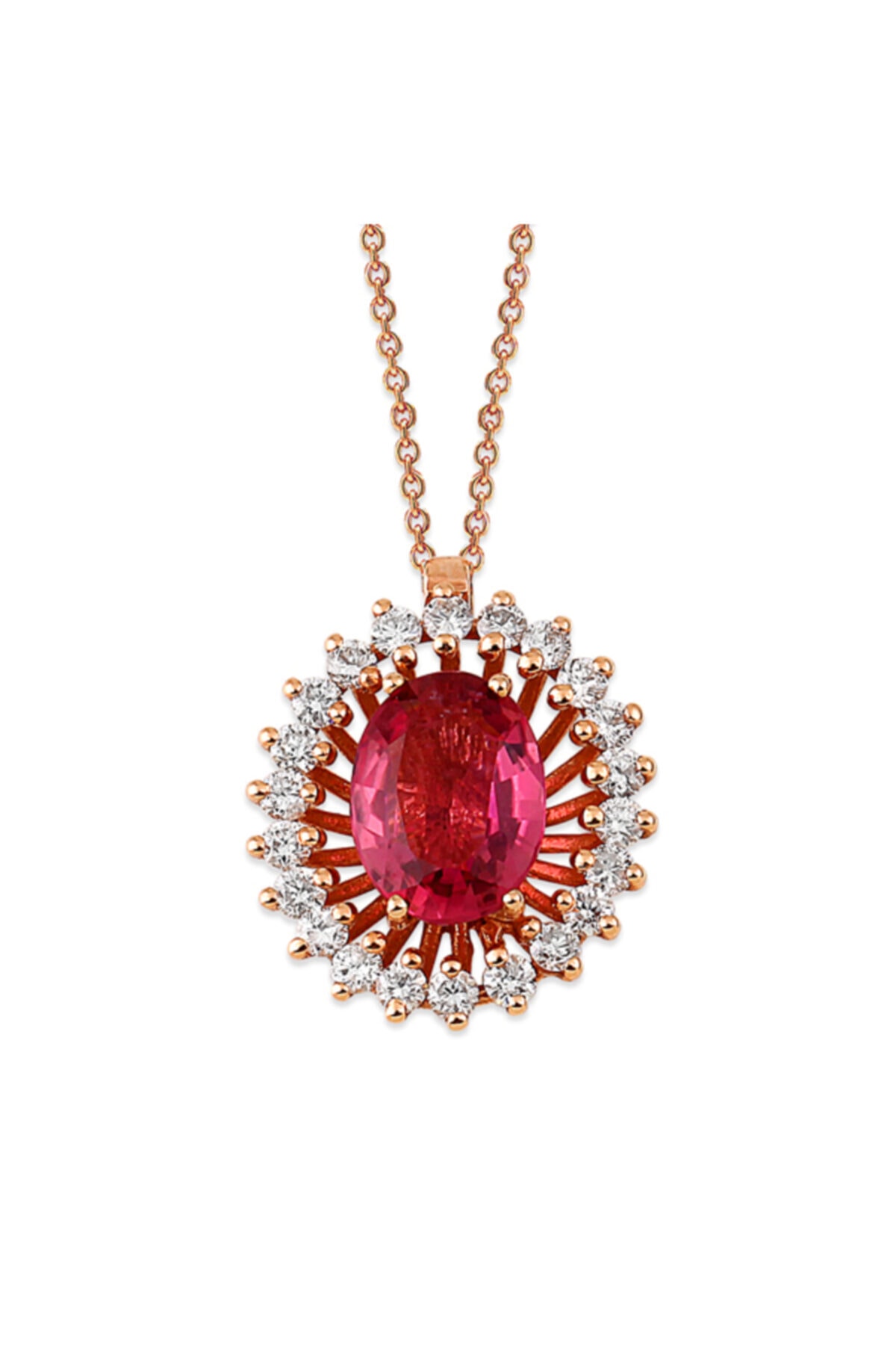 Barok Diamond Pırlantalı Tourmaline Kolye