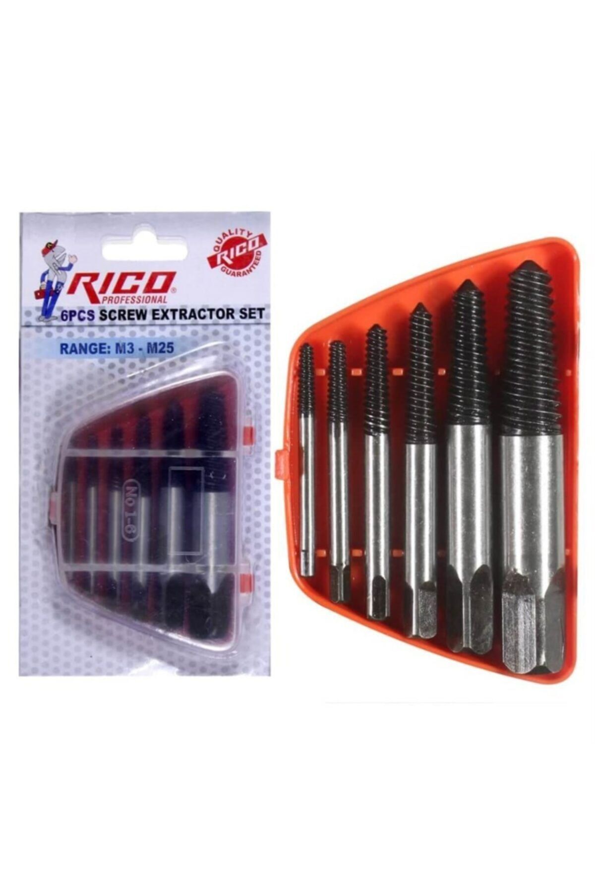 Rico Ters Klavuz Kırılmış Vida Civata Sökme Seti 6 Parça