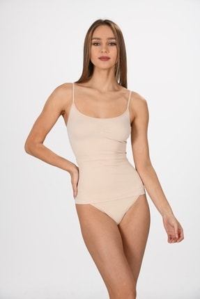 1602 Ince Ip Askılı Siyah Örme Seamless Dikişsiz Soft Basic Kadın Korsajlı Atlet Image 0