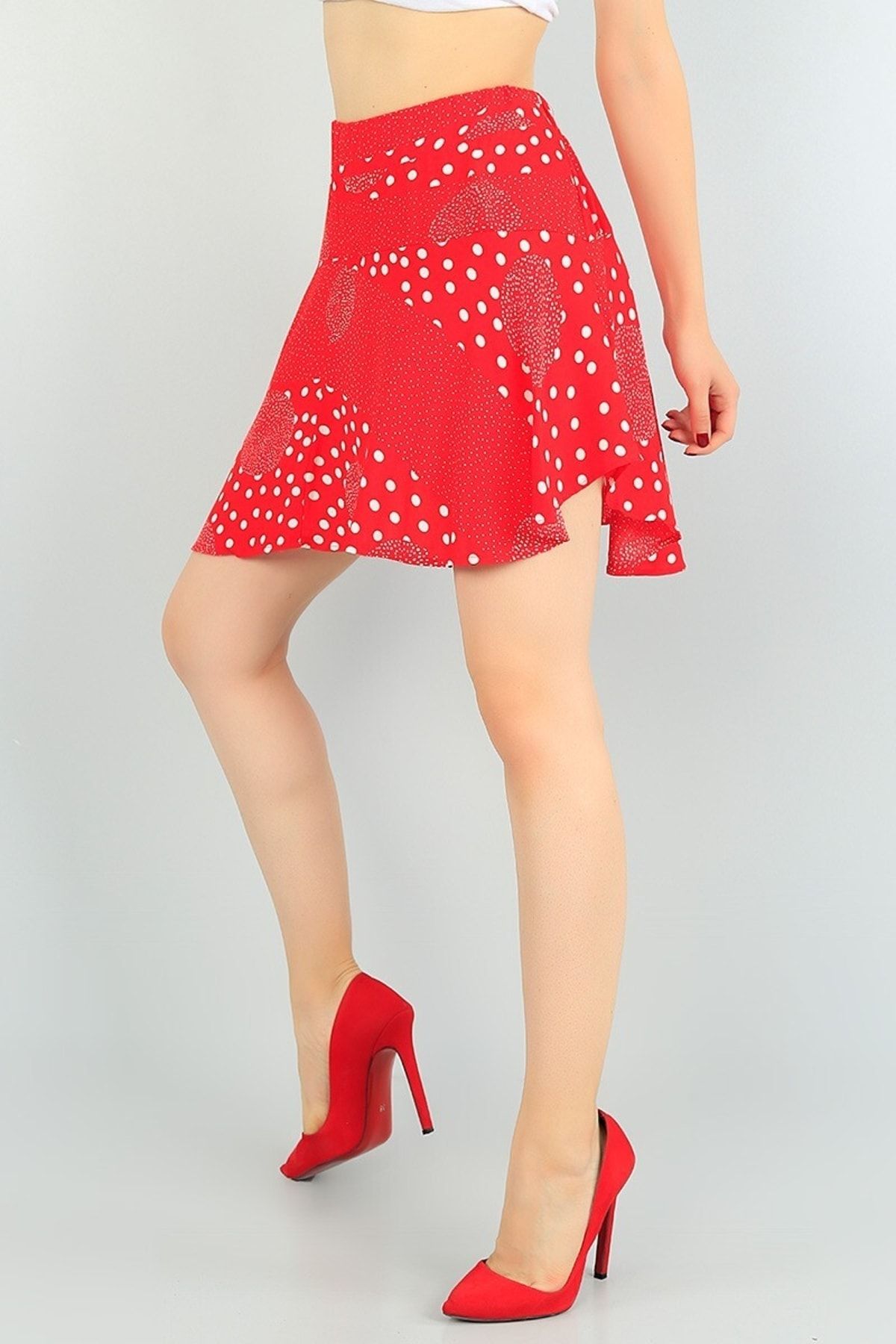Red polka dot shorts on sale womens