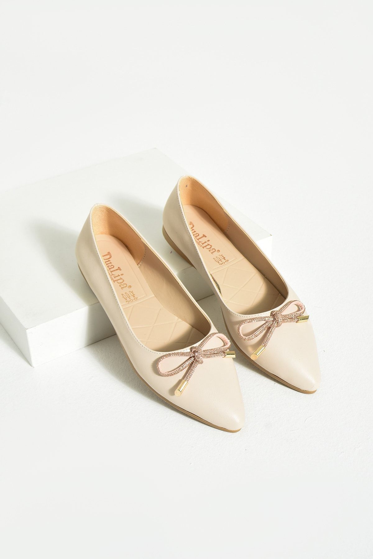 ICELAKE Emma Women s Cream Skin Ballerina Shoes Trendyol