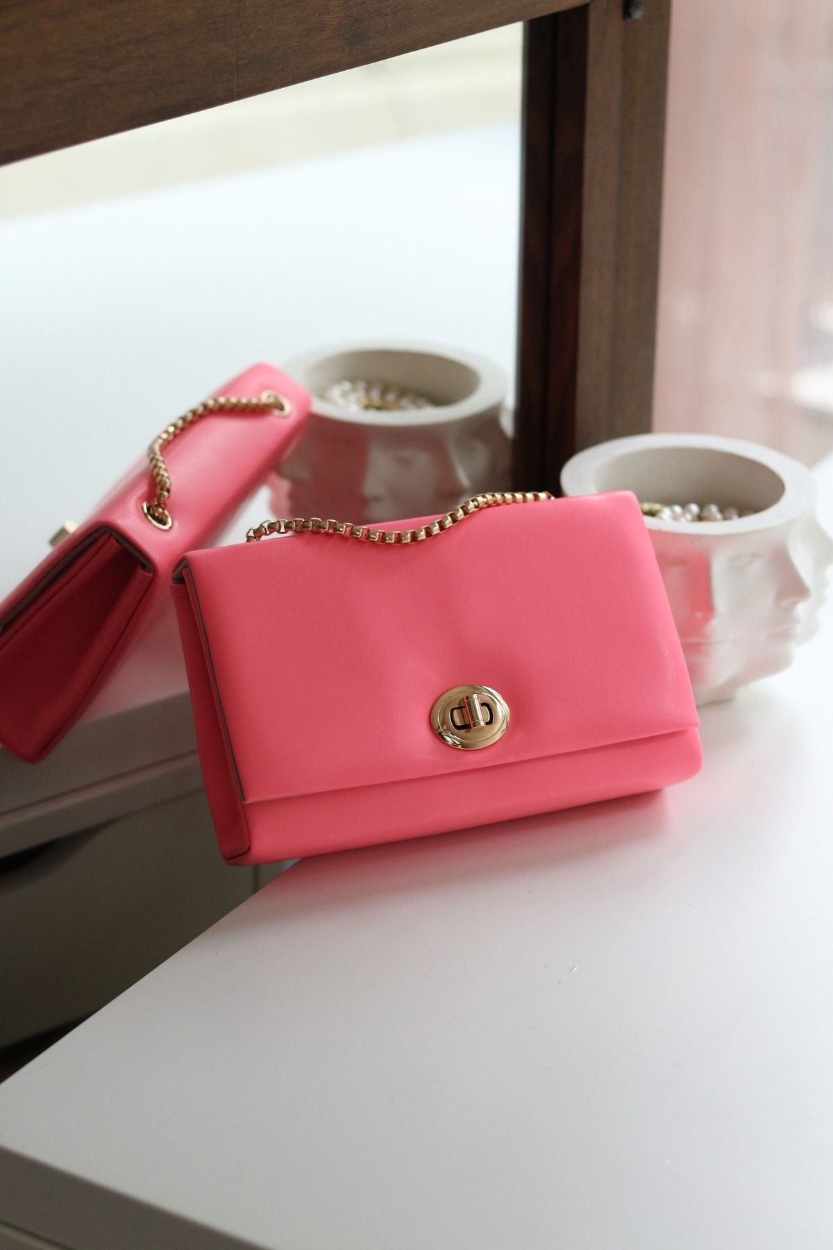 Candy pink clutch bag store