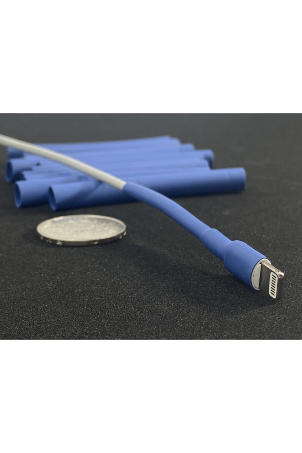 Asian Tech Store Iphone Şarj Kablosu Koruyucu Makaron 10 Adet 6 Cm Mavi