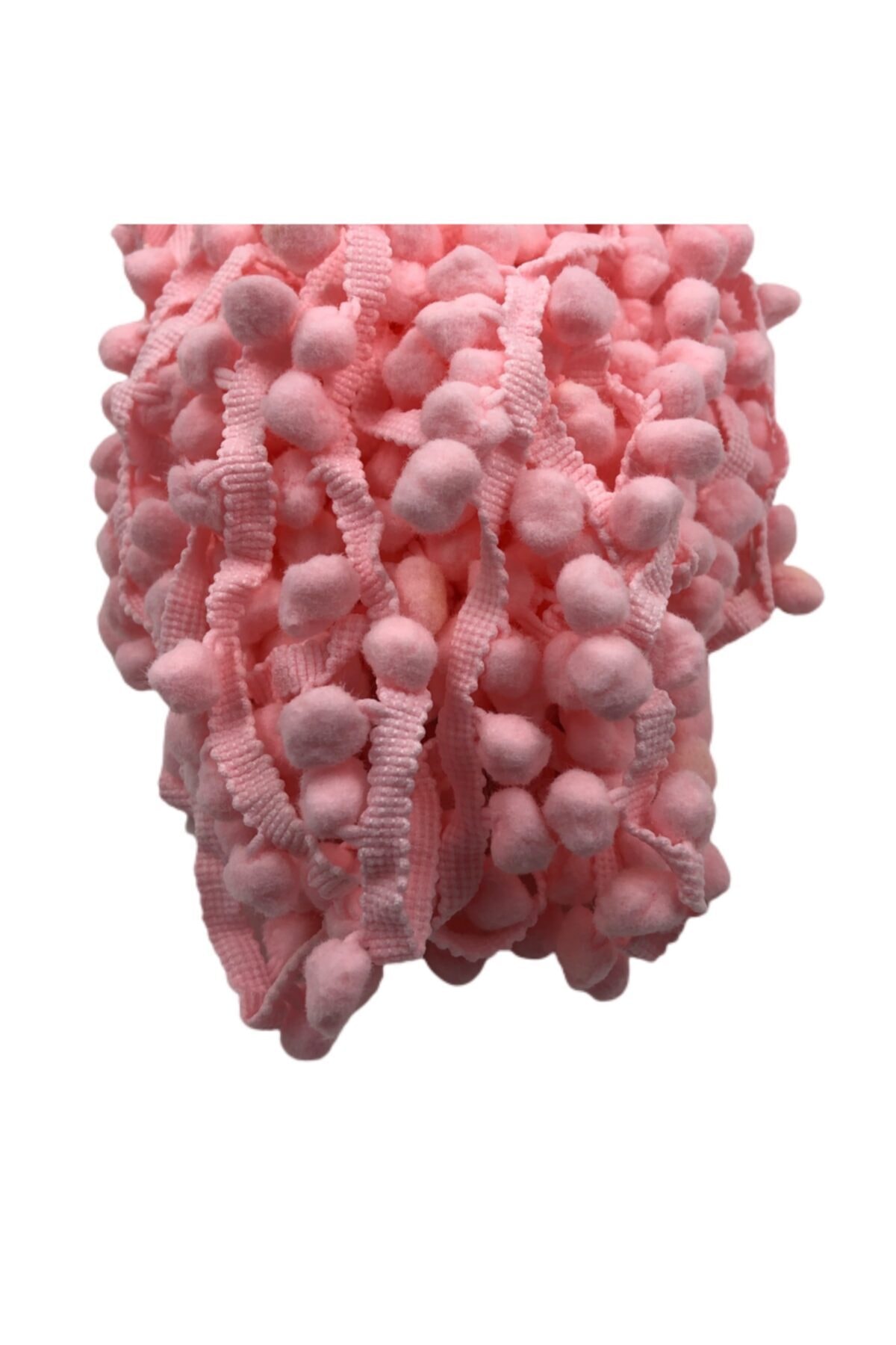 Yumuşakkeçe Pembe Şerit Ponpon /5 Metre