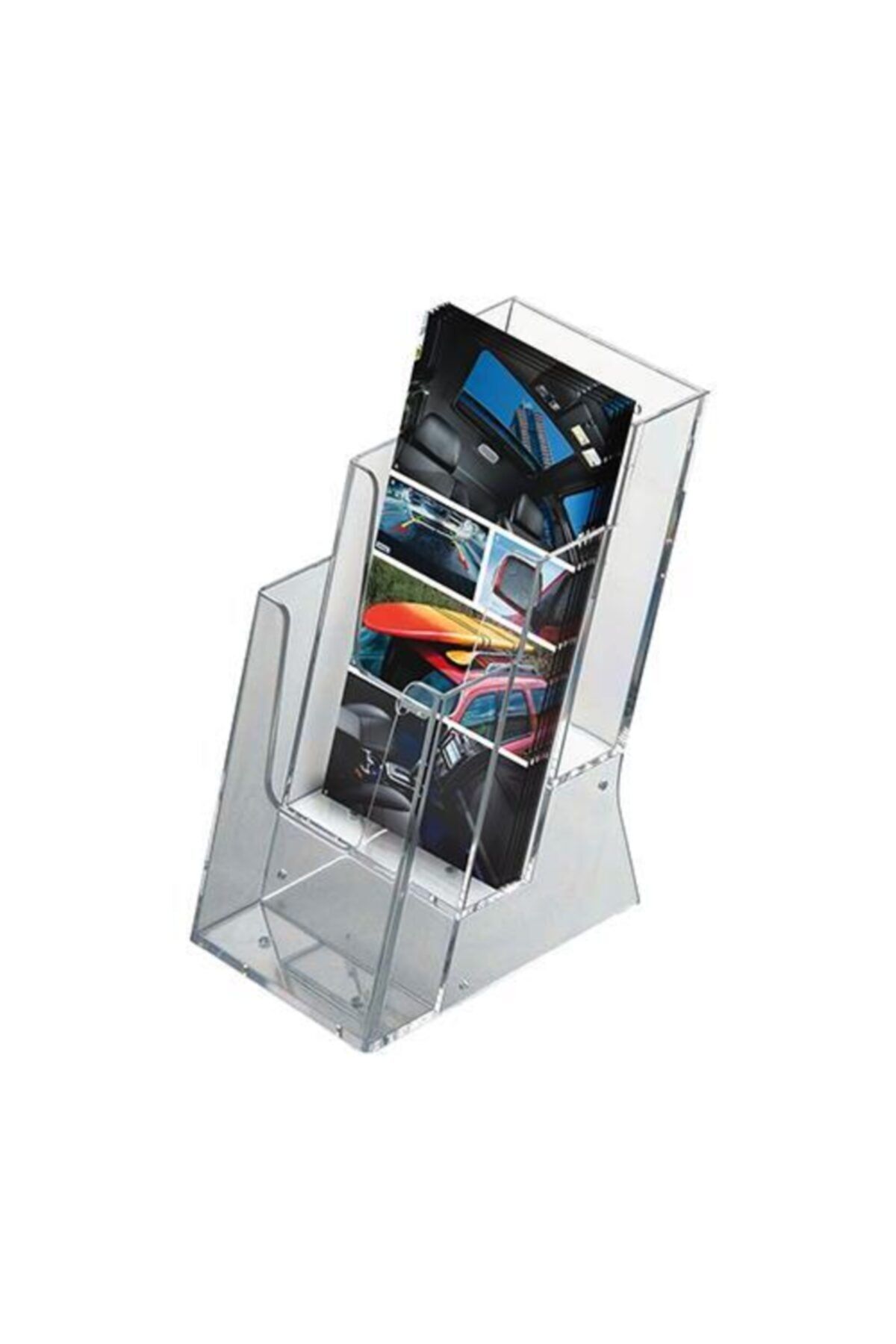 KrcDisplay 1/3 A4 Masaüstü 3 Katlı Broşürlük Akrilik (10,5x21)