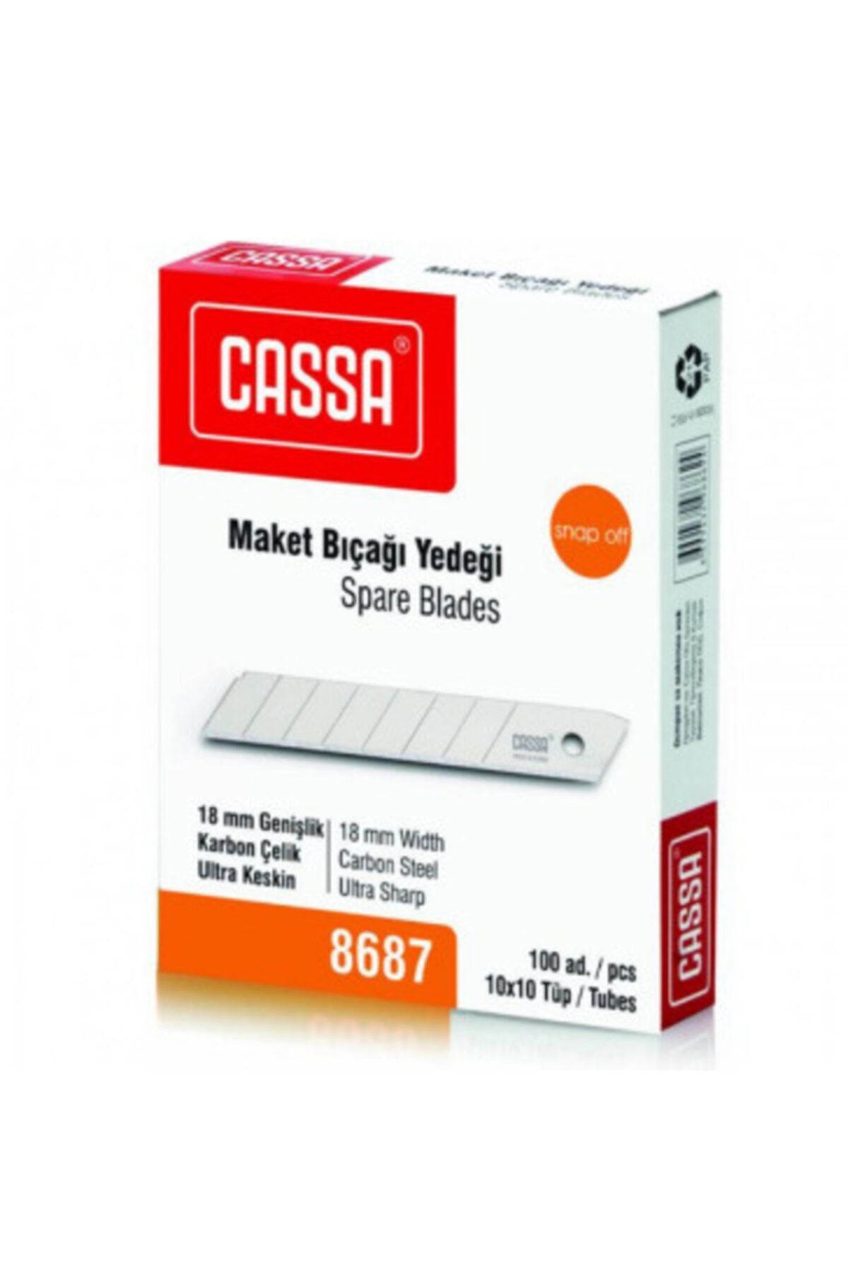 Cassa Maket Bıçağı Yedeği - 18 Mm 1 Tüp ( 1 Tüp 10 Adet )