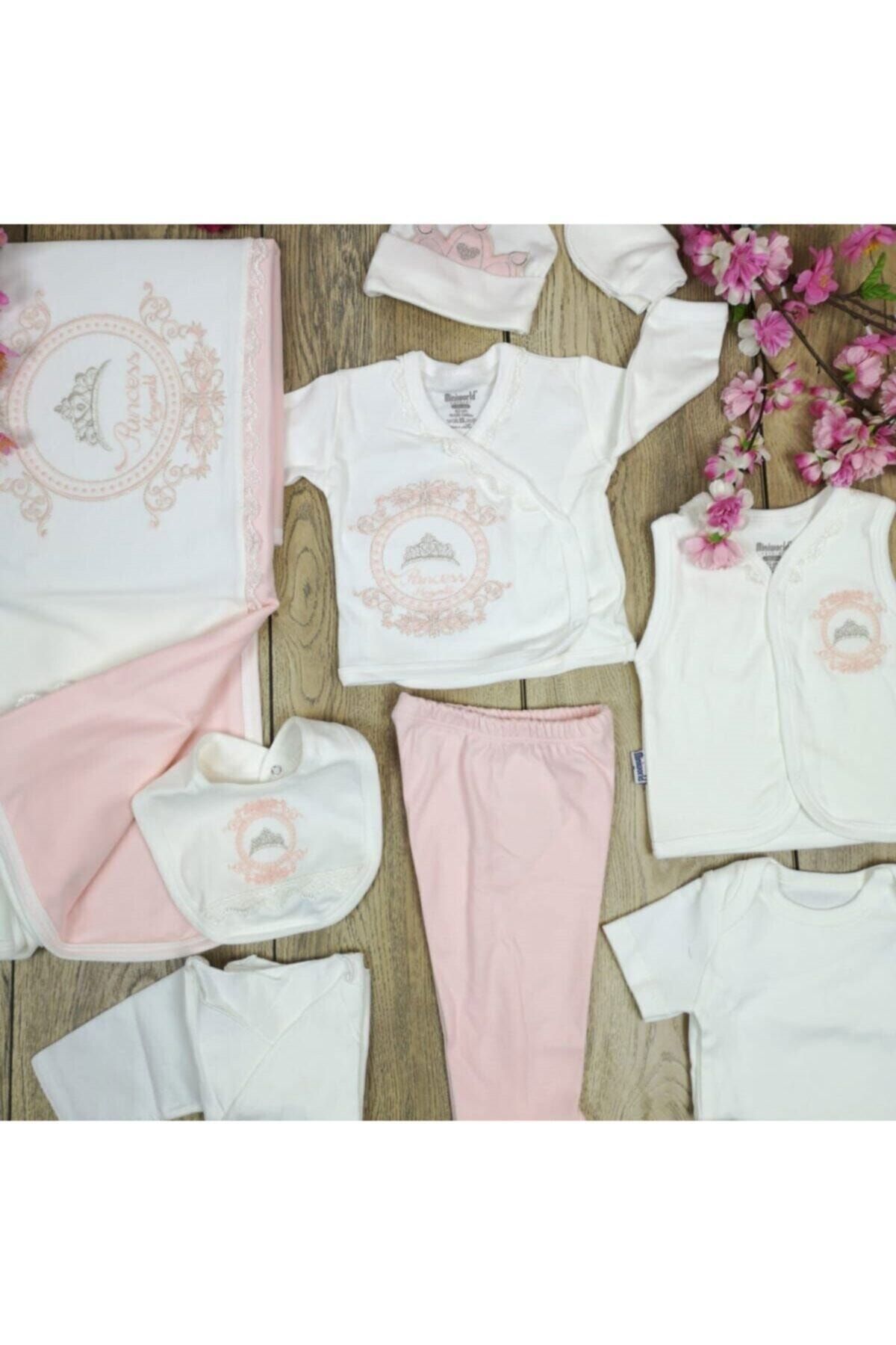 Miniworld Unisex Kız Yeni Doğan 10 Lu Prince Hastane Çıkış Seti