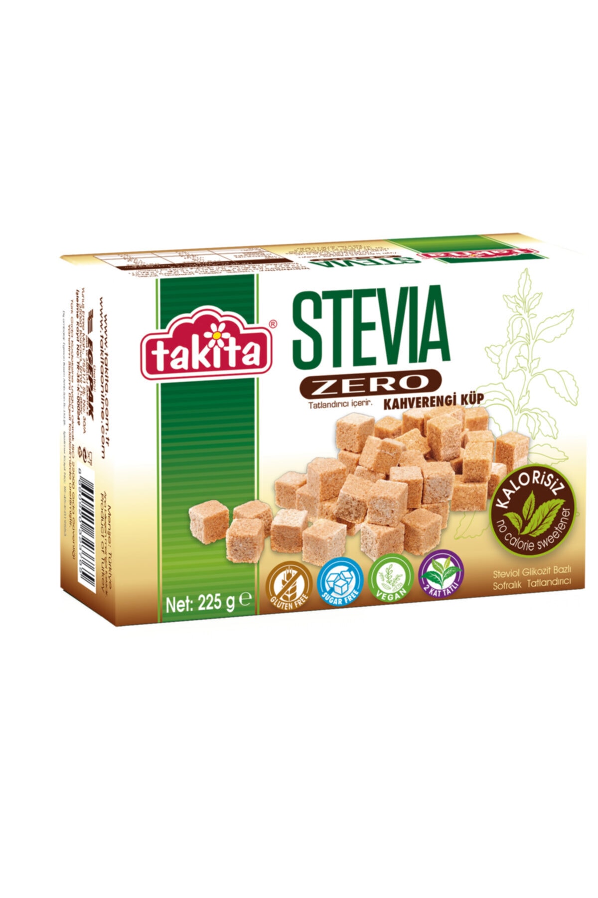 Takita Stevia Zero Küp (kahverengi) Tatlandırıcı 225 G