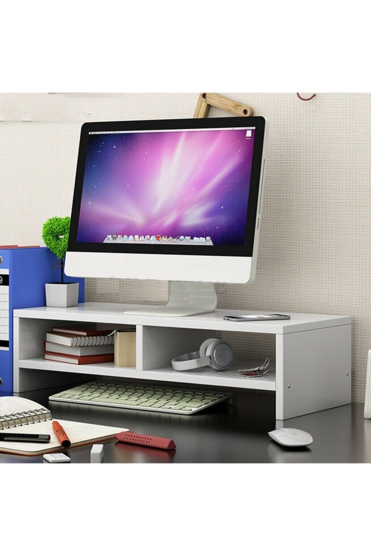 BEÇA HOME Bilgisayar Monitörü Yükseltici Beyaz Monitöryükseltici