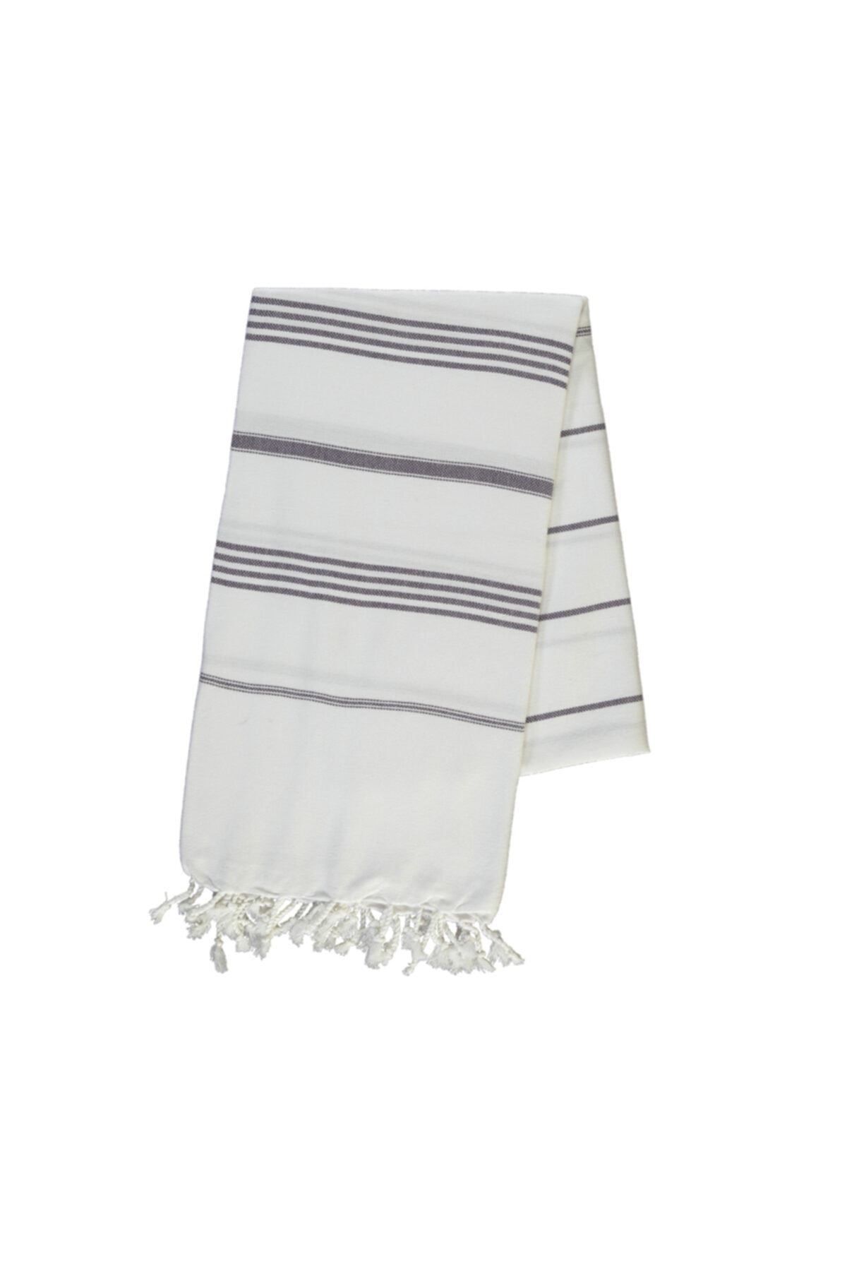 Hare Leylam Peştemal Plaj Havlusu El Dokuması Pamuk Beyaz/koyu Mor 100x180