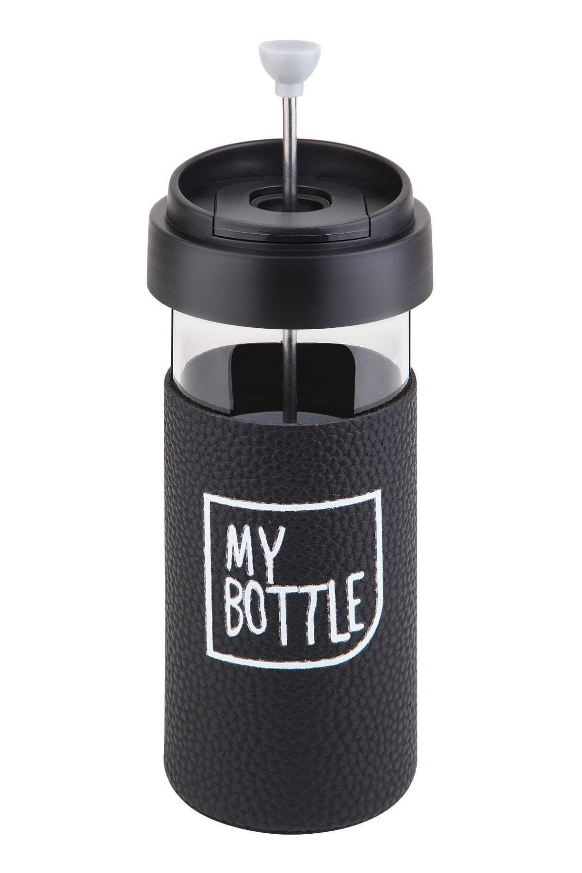 HOMENIVA French Press Deri Kılıflı Cam Mug 450 ml