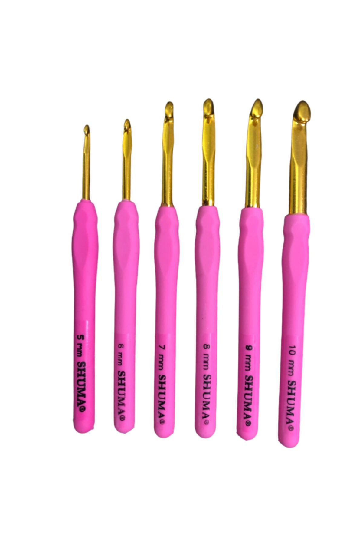 shuma Silikon Saplı Yün Tığ No: 5mm- 6mm- 7mm- 8mm- 9mm- 10mm ( 6 Adet )