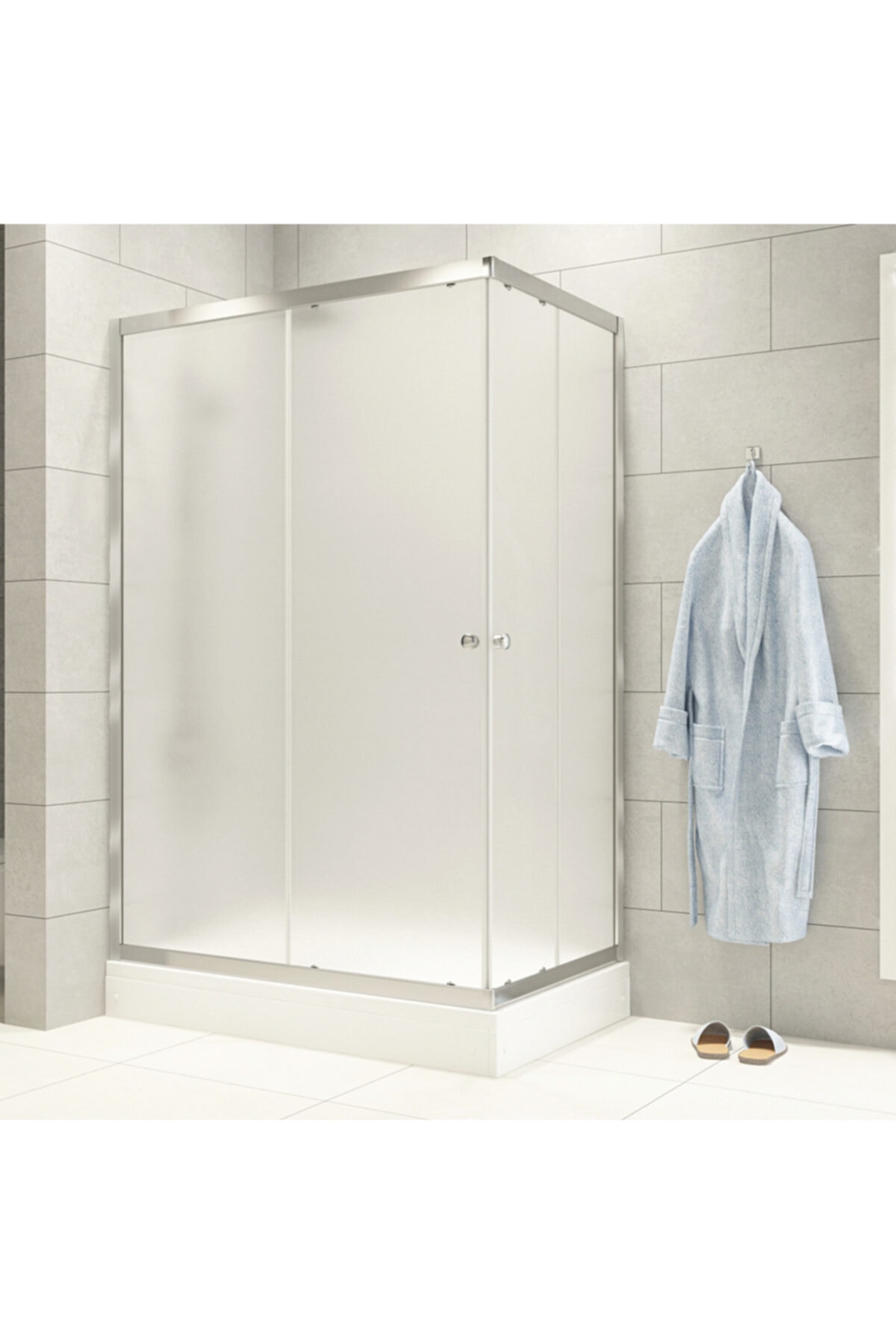 Durul Duşakabin 90x120 Dikdörtgen Buzlu Cam Yükseklik 200cm