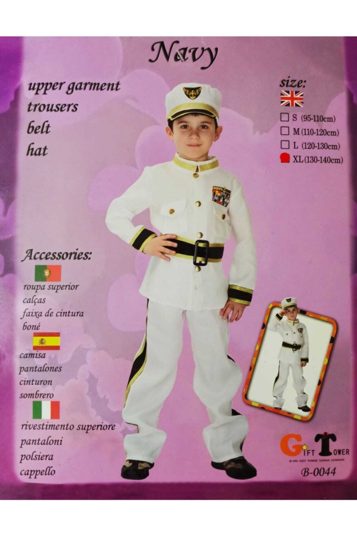 Niyet Kostüm - Navy - Donanma Kostümü - Parti - Xlarge - 130-140cm
