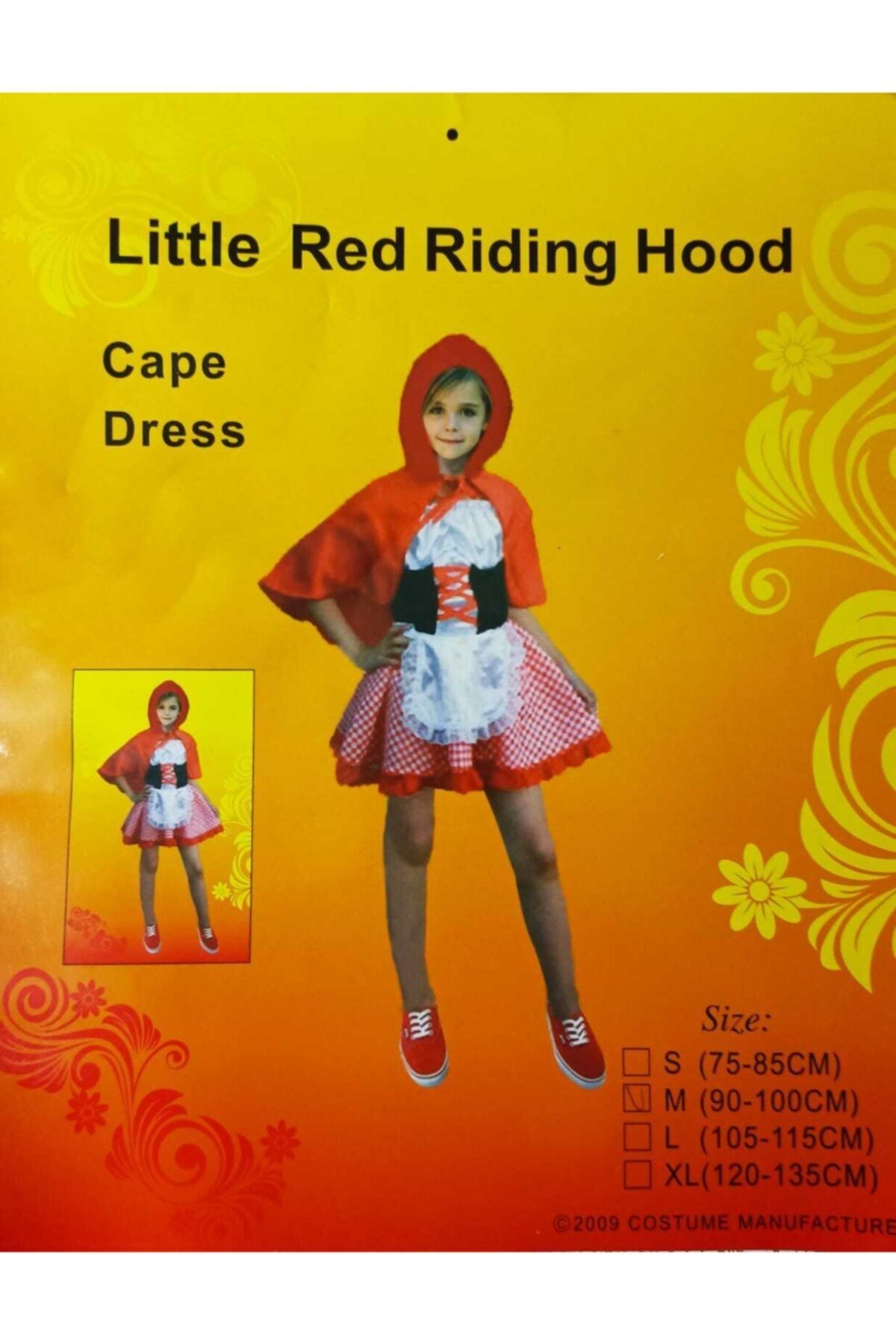 Niyet Kostüm - Little Red Riding Hood - Kırmızı Başlıklı Kız - Parti - Medium - 90-100cm